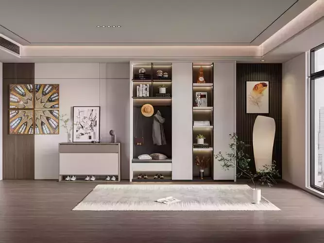 Entryway hallway entrance hall corridor furniture 2 3D model