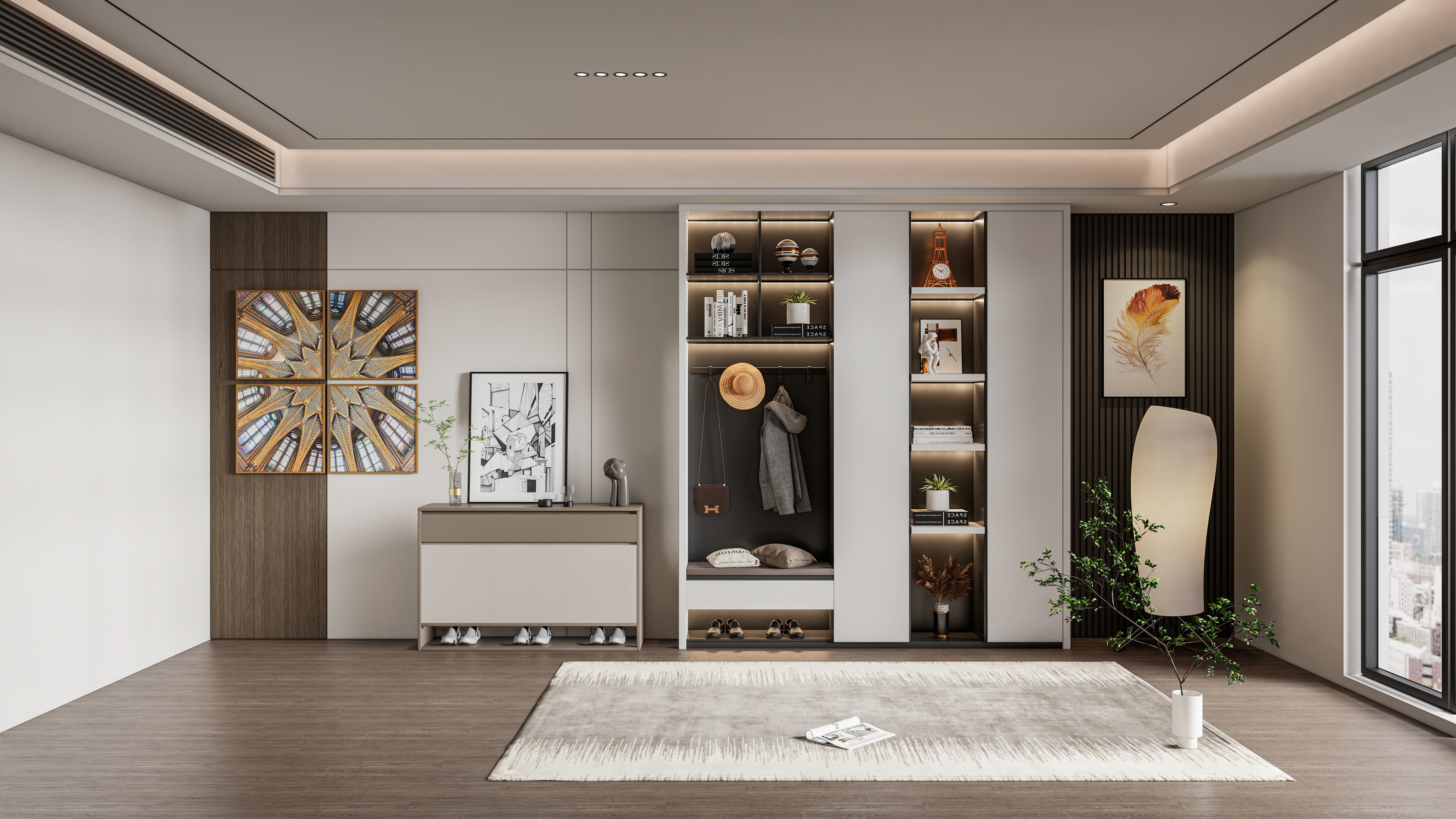 Entryway hallway entrance hall corridor furniture 2 3D model_13