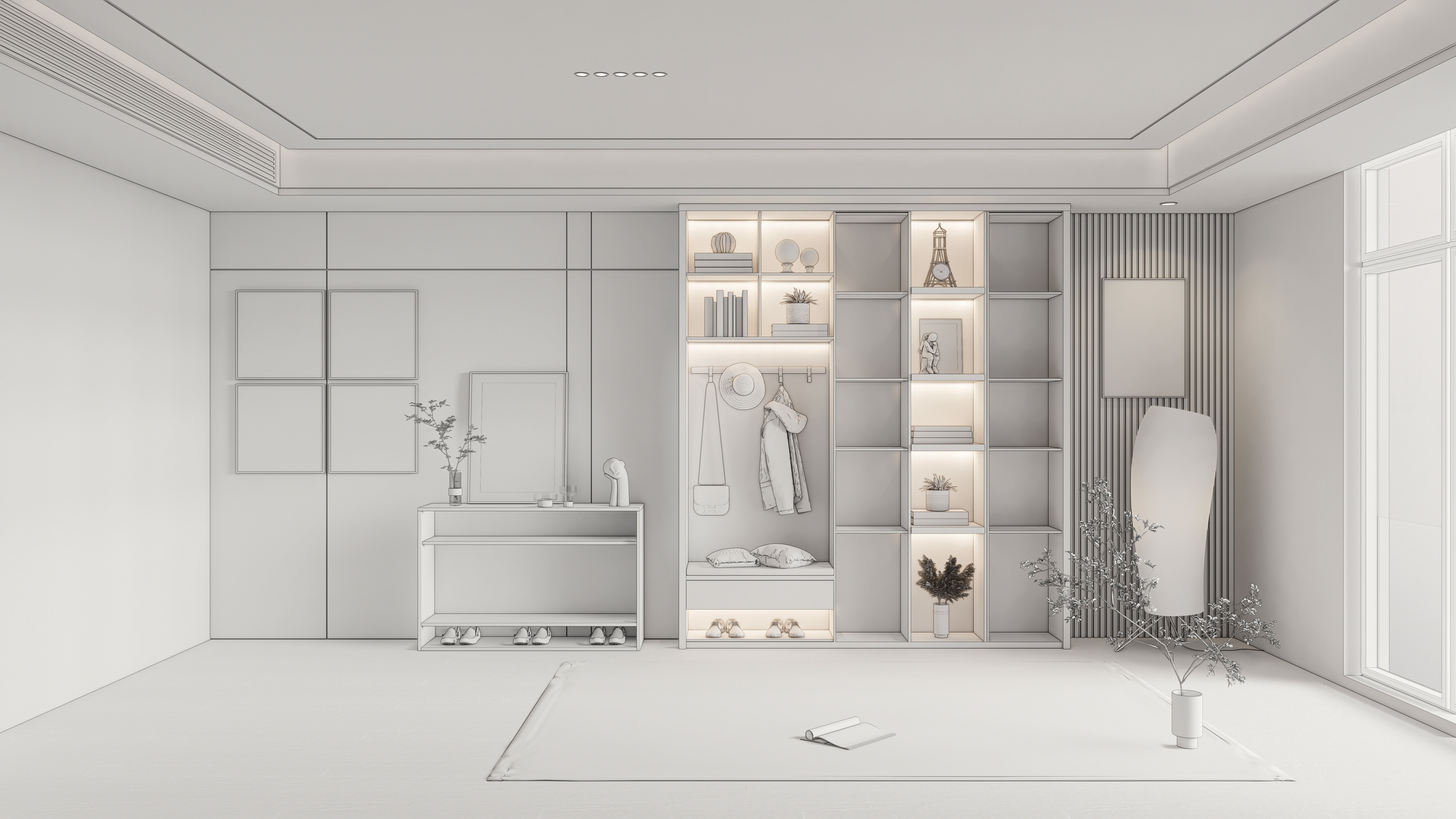 Entryway hallway entrance hall corridor furniture 2 3D model_16