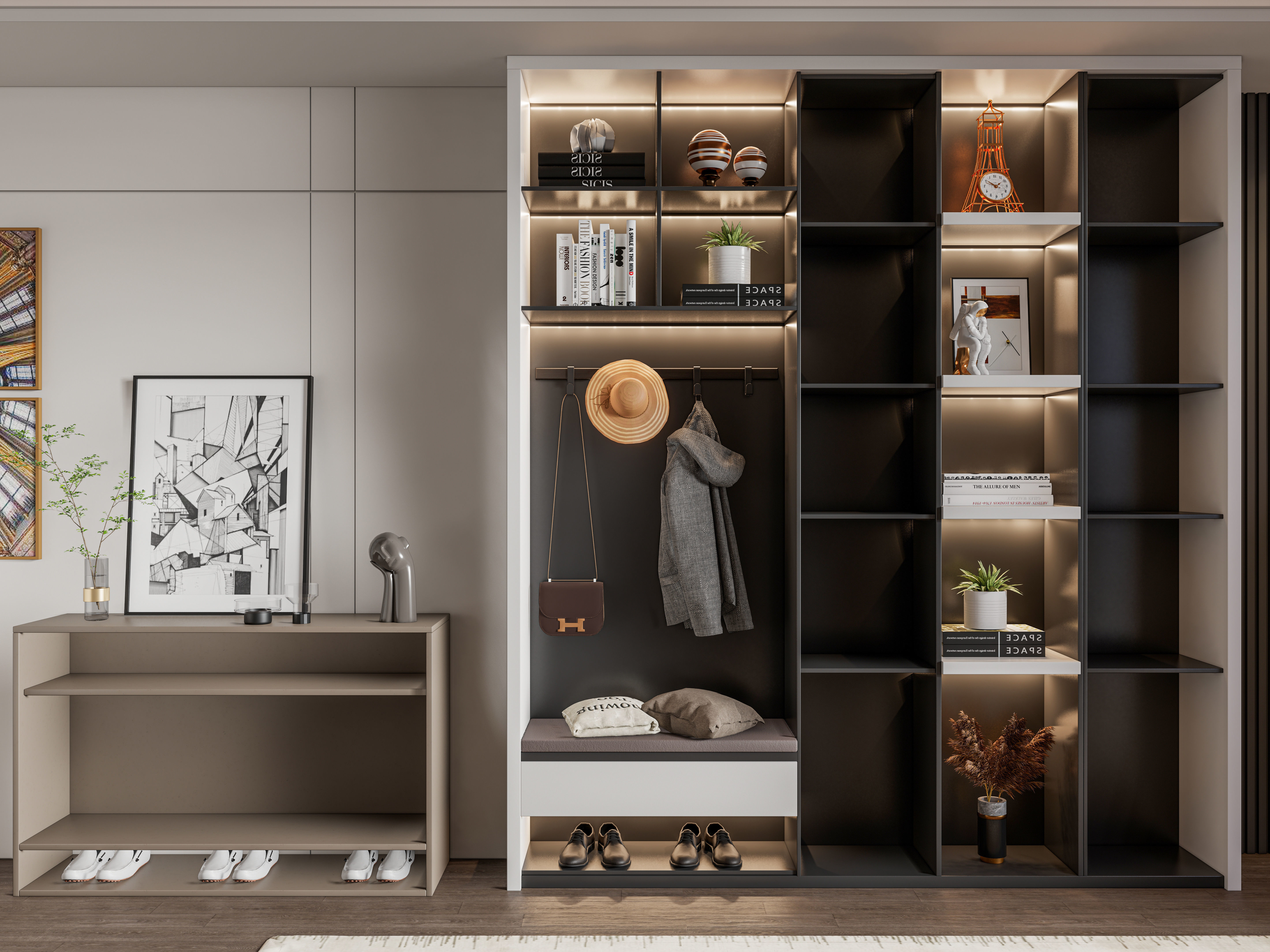 Entryway hallway entrance hall corridor furniture 2 3D model_6