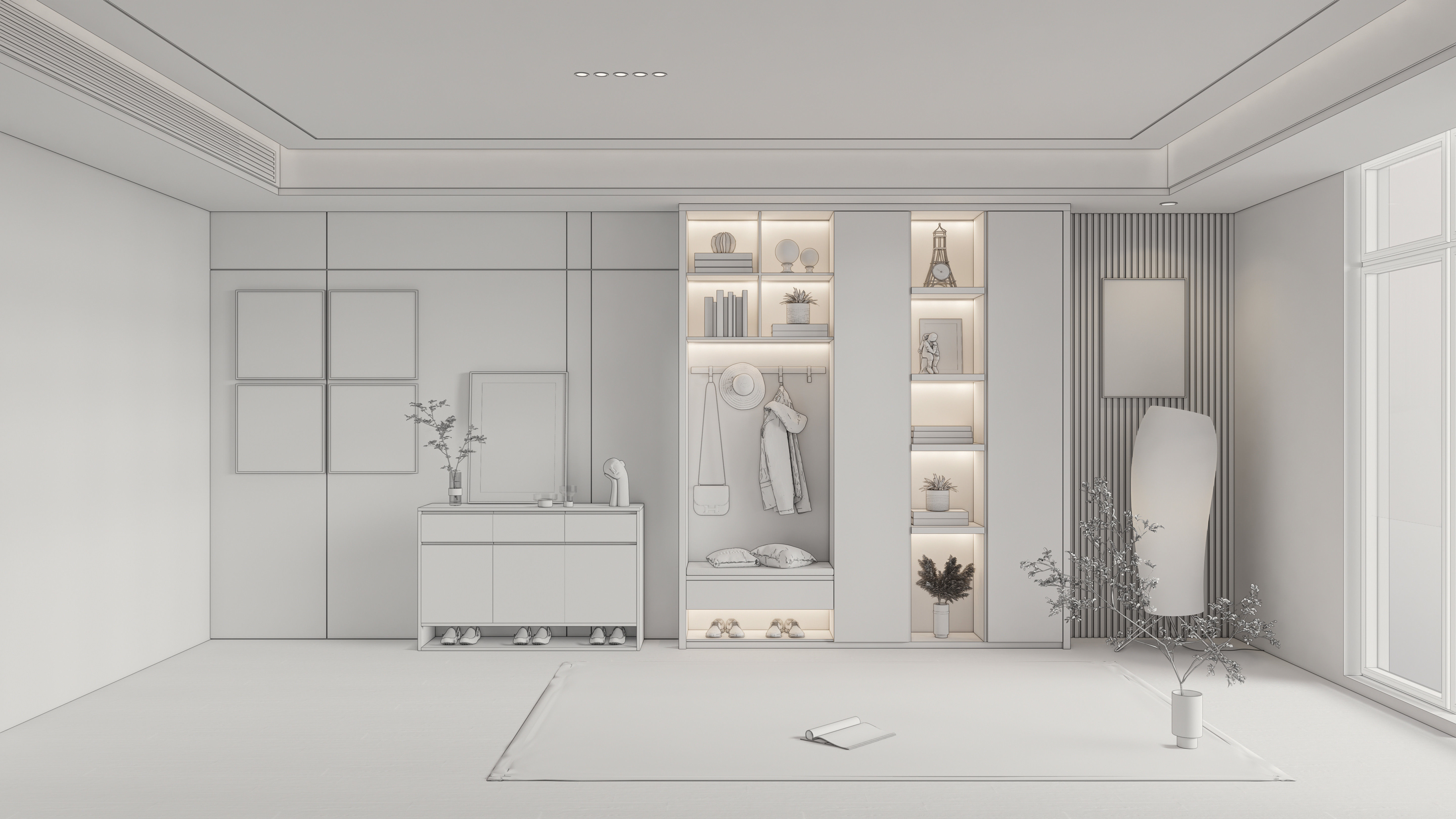 Entryway hallway entrance hall corridor furniture 2 3D model_15