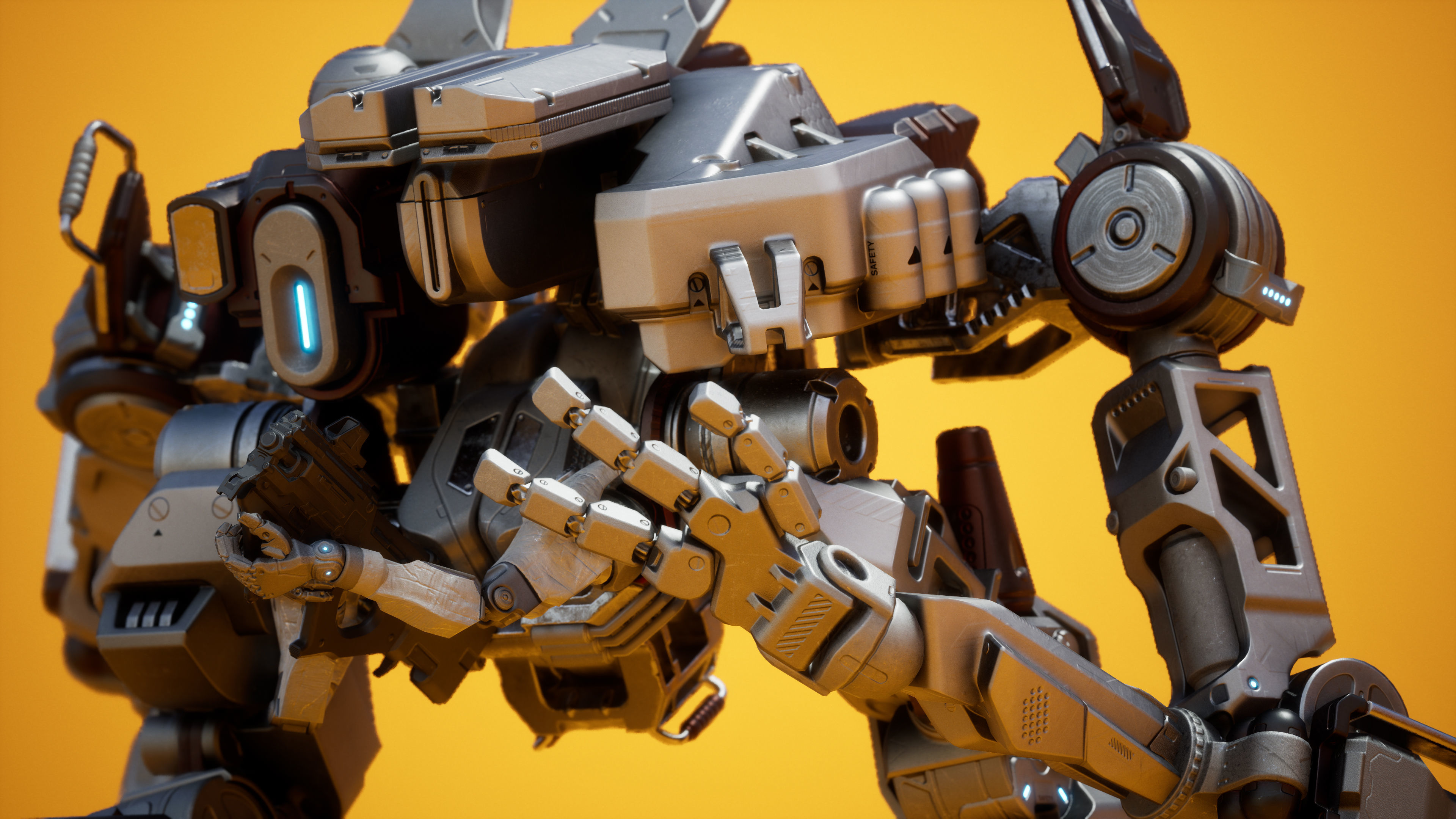 Sci-fi Mech Low-poly 3D model_2
