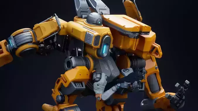 Sci-fi Mech Low-poly 3D model