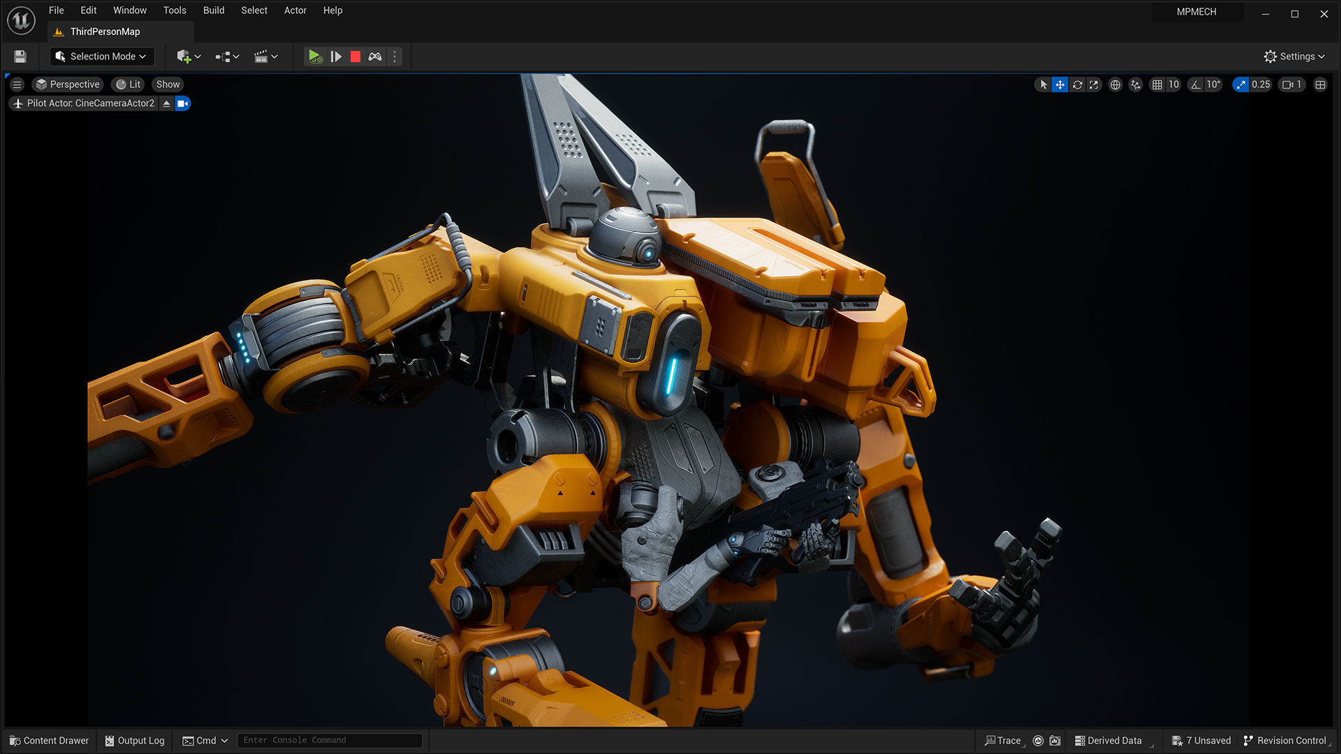Sci-fi Mech Low-poly 3D model_9