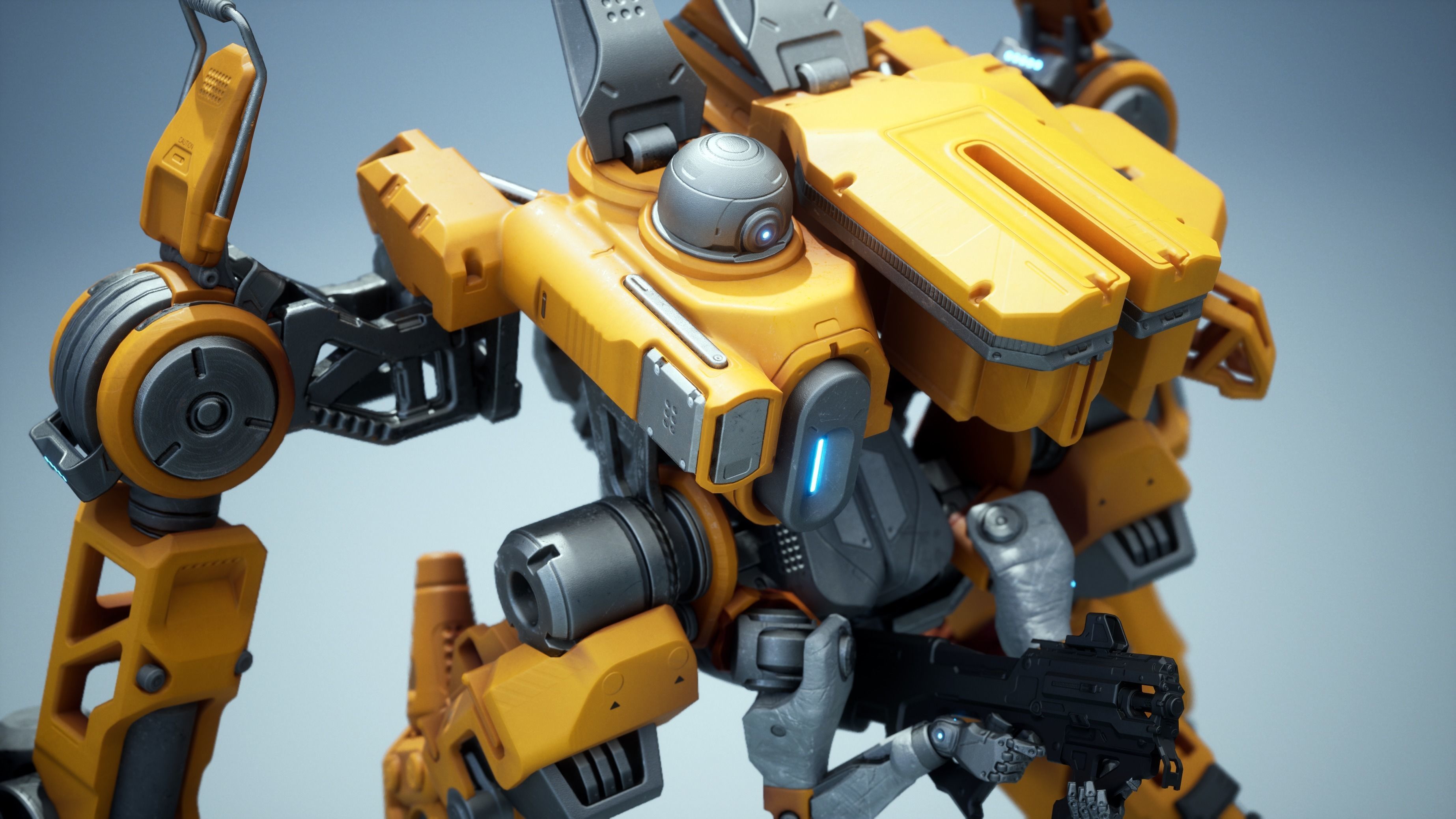 Sci-fi Mech Low-poly 3D model_4