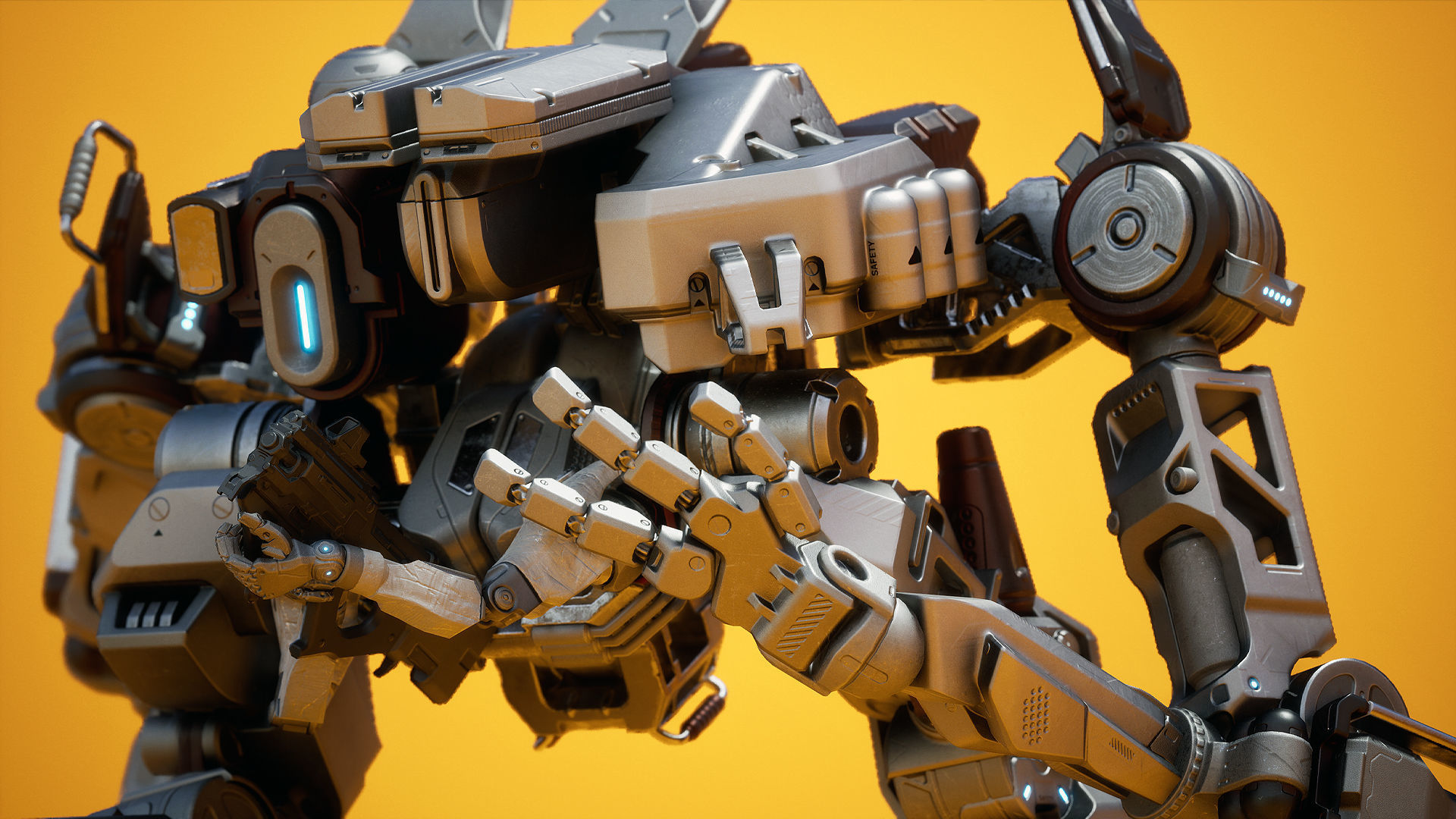 Sci-fi Mech Low-poly 3D model_8