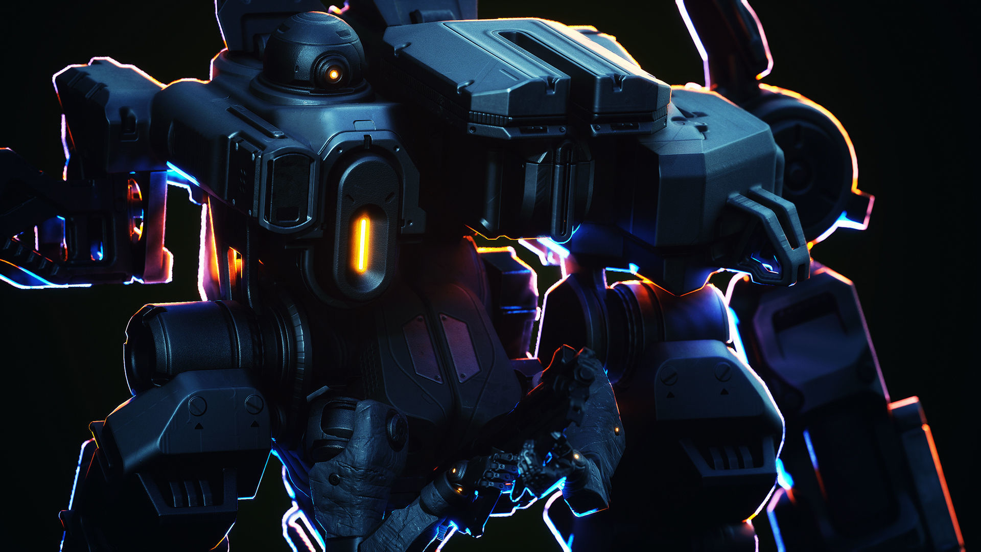 Sci-fi Mech Low-poly 3D model_7