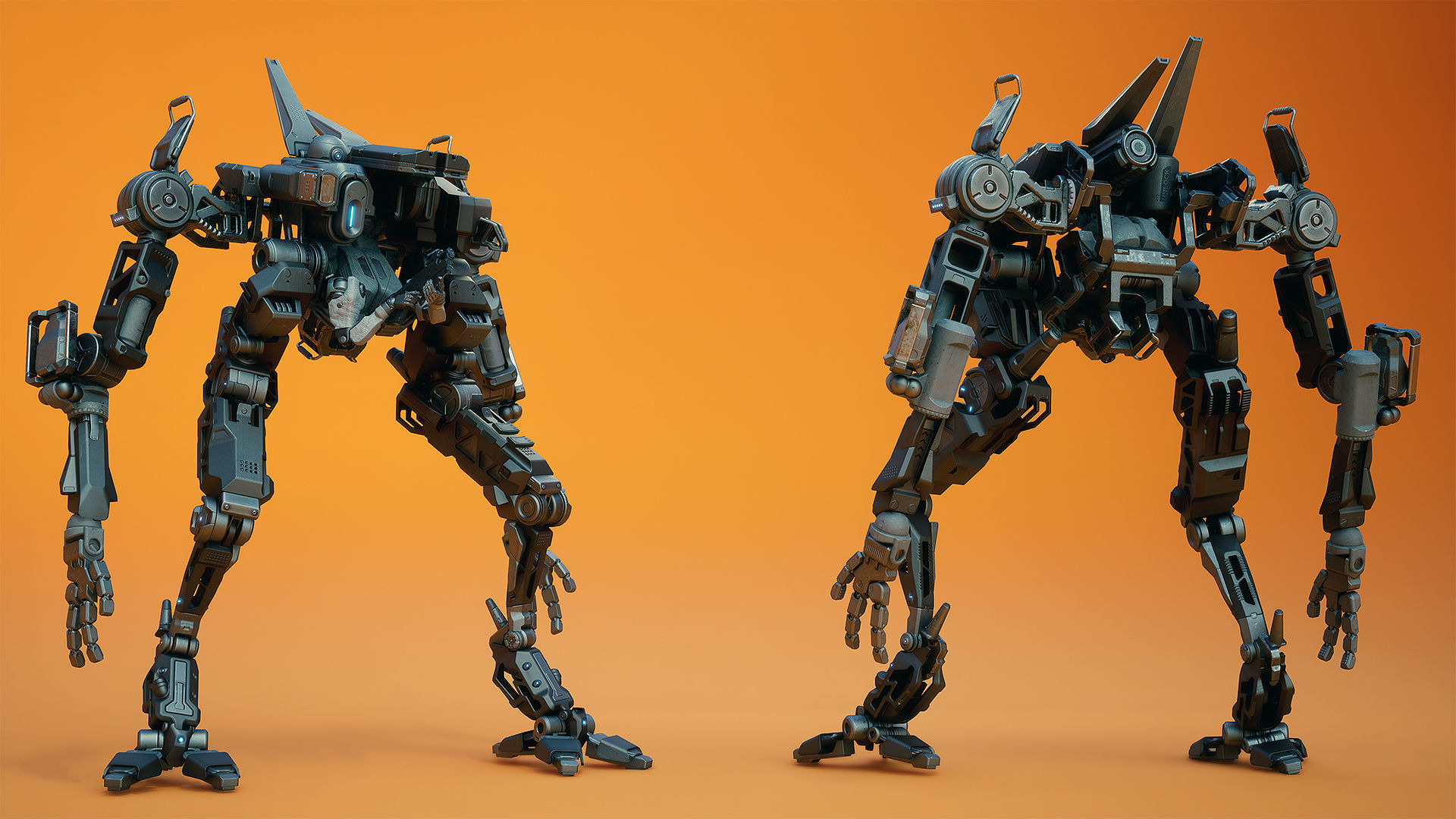 Sci-fi Mech Low-poly 3D model_6