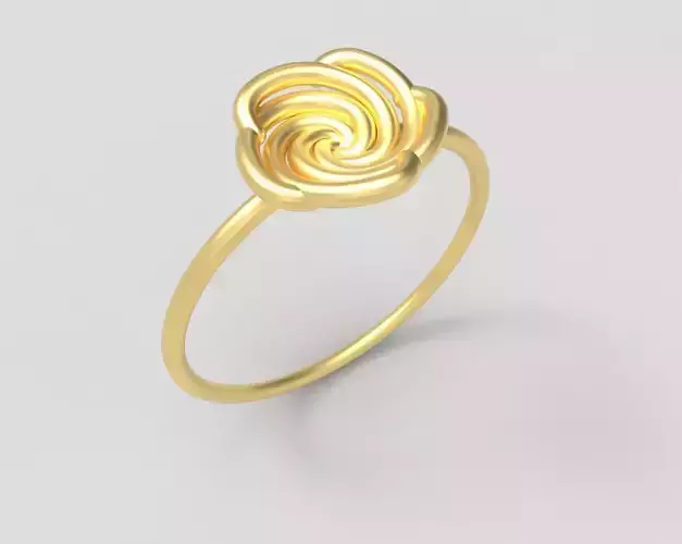 Minimalist ring design with a simple flower on the top