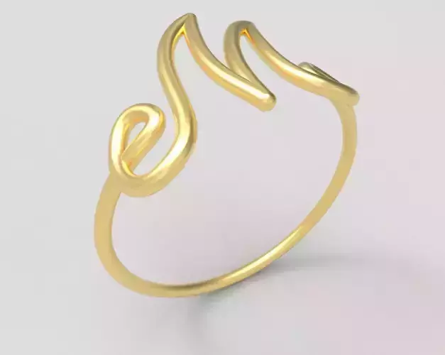 The Minimalist Ring with letter M