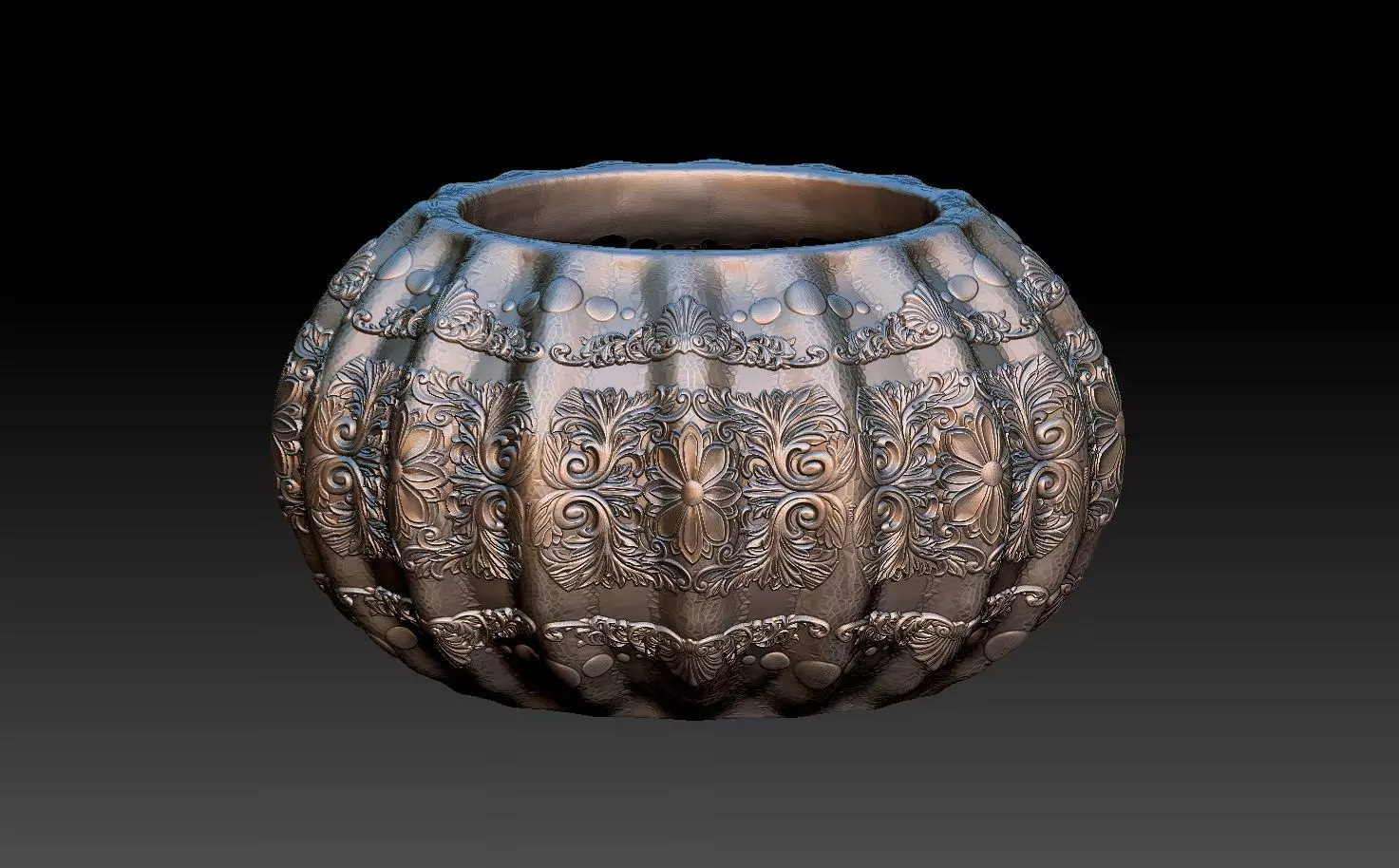 HM Succulent Flower Pot 004 3D print model_0