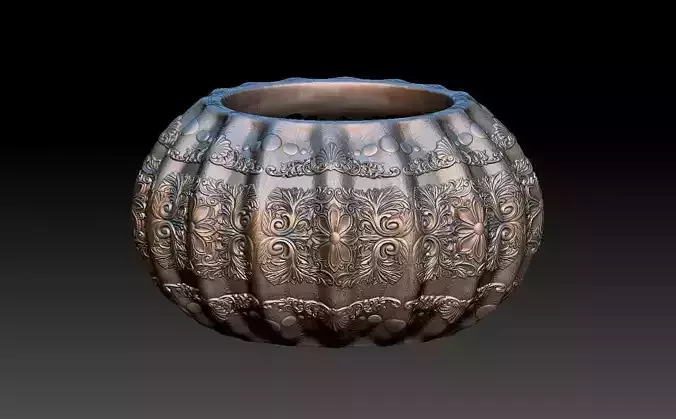 HM Succulent Flower Pot 004 3D print model