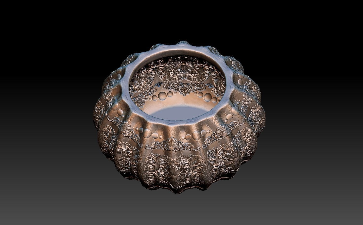 HM Succulent Flower Pot 004 3D print model_12