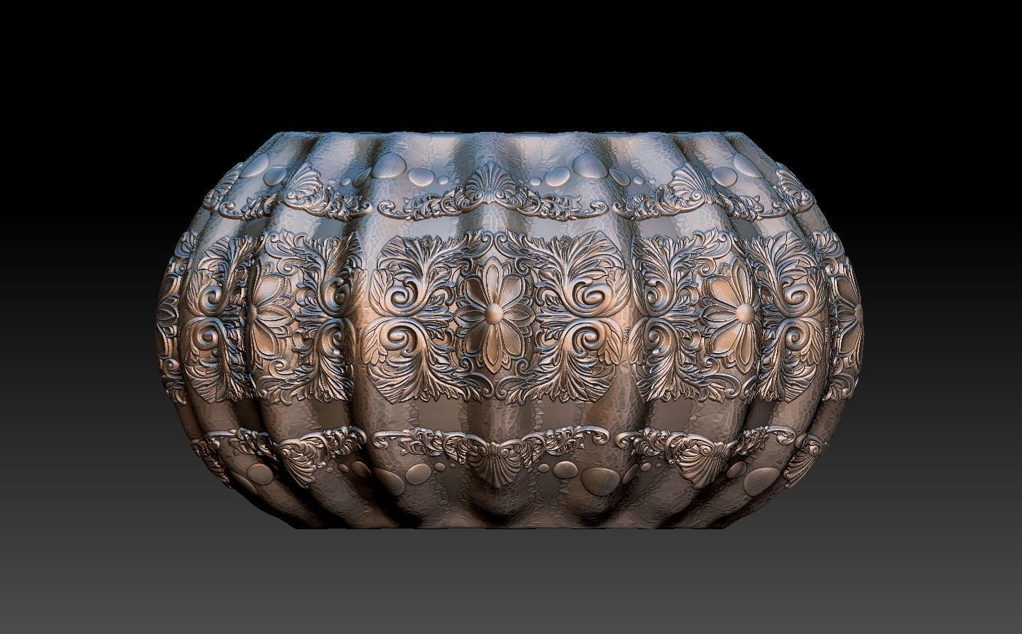 HM Succulent Flower Pot 004 3D print model_1