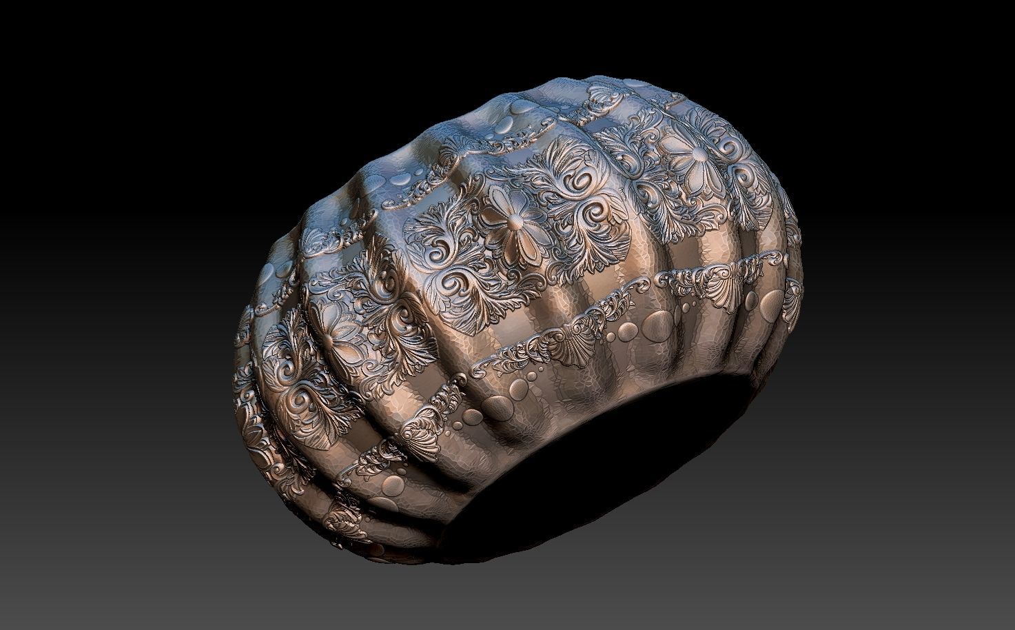 HM Succulent Flower Pot 004 3D print model_4