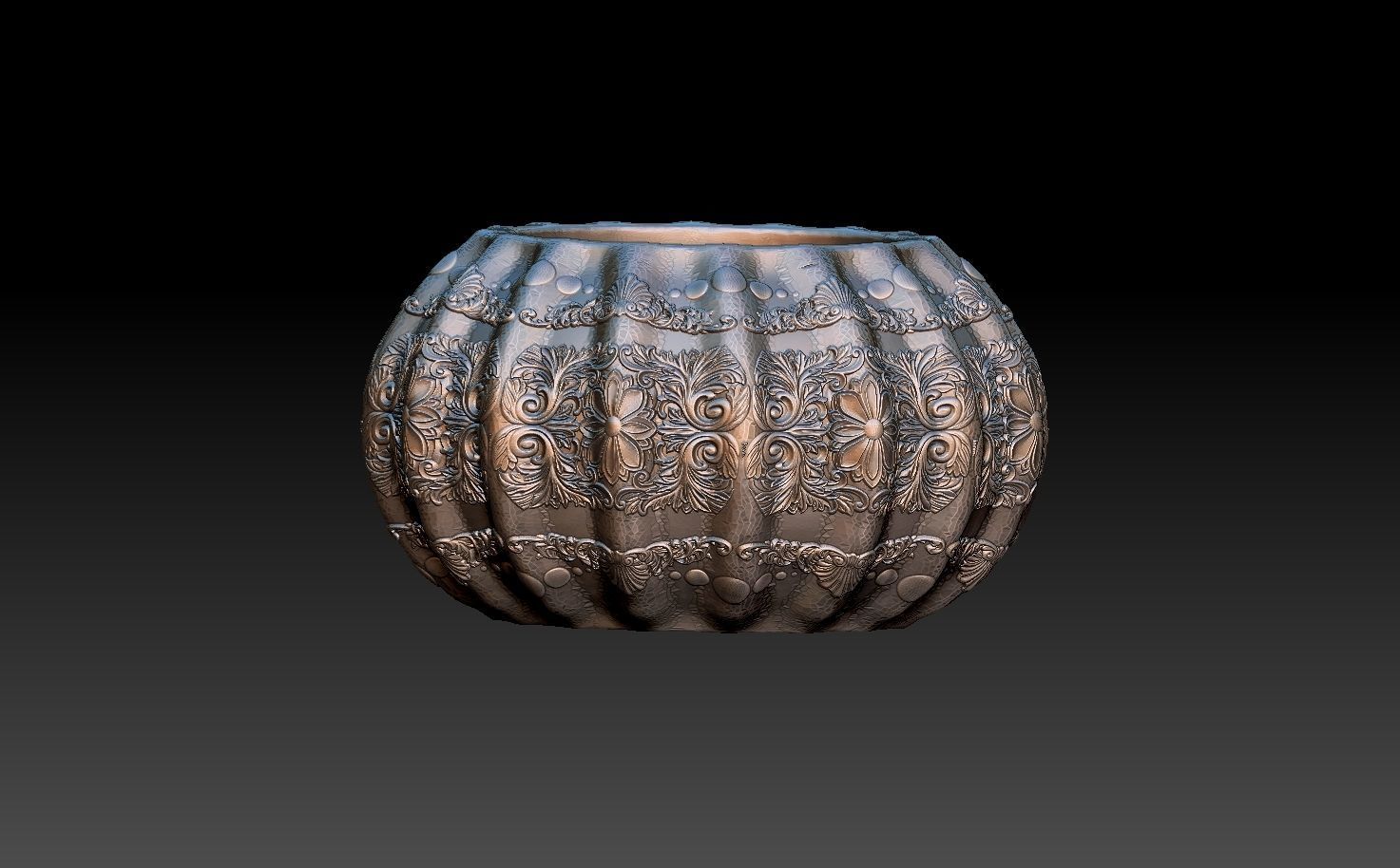 HM Succulent Flower Pot 004 3D print model_14