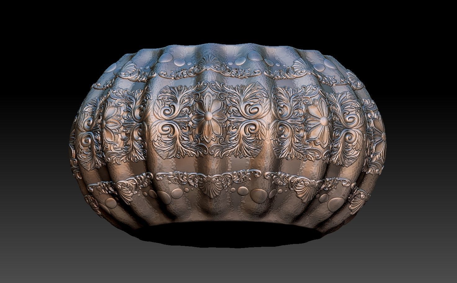 HM Succulent Flower Pot 004 3D print model_13