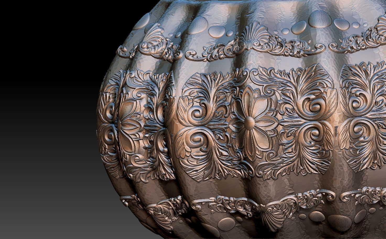 HM Succulent Flower Pot 004 3D print model_8