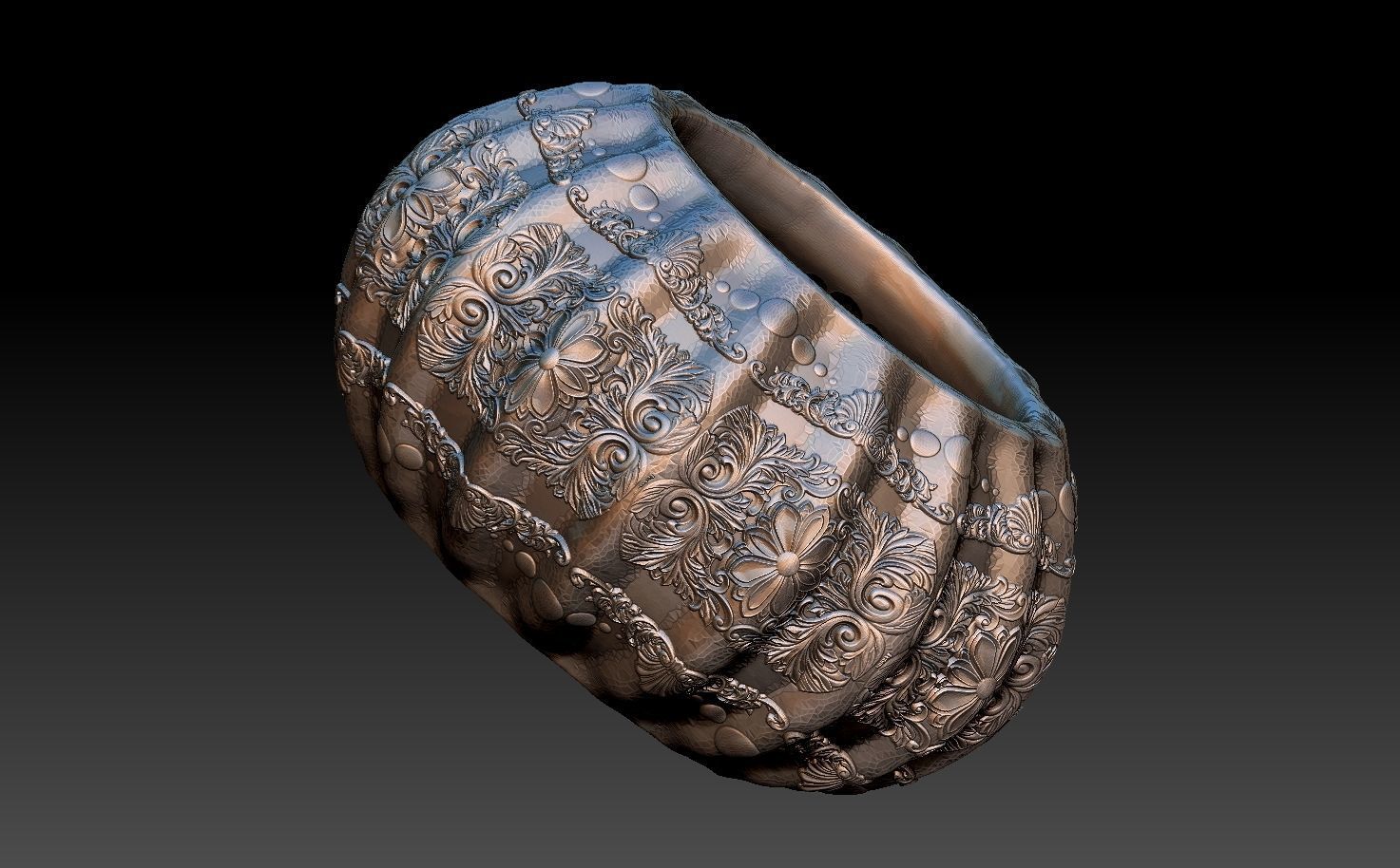 HM Succulent Flower Pot 004 3D print model_5