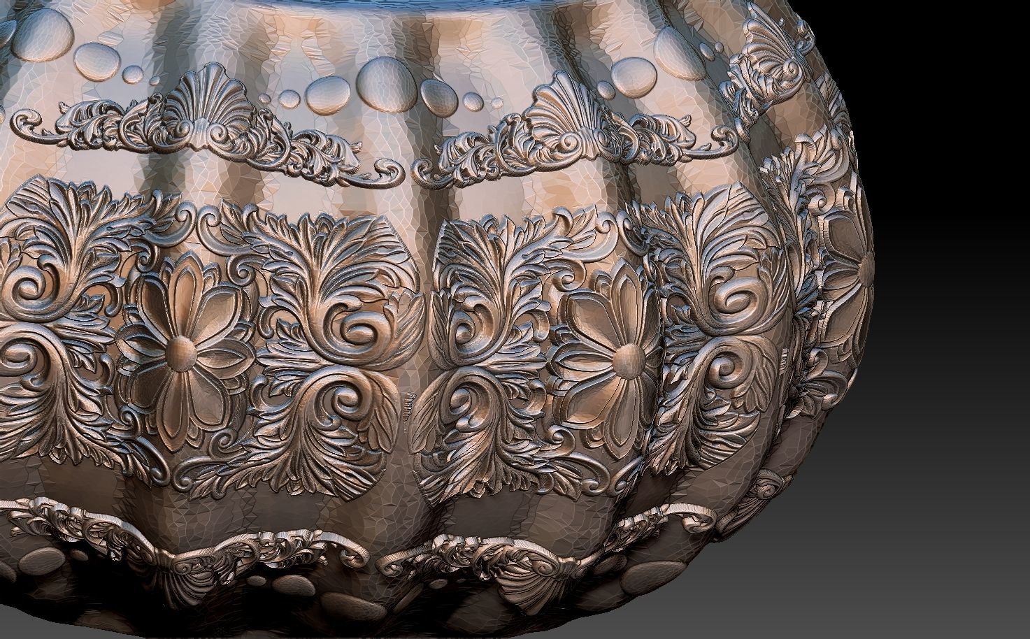 HM Succulent Flower Pot 004 3D print model_7