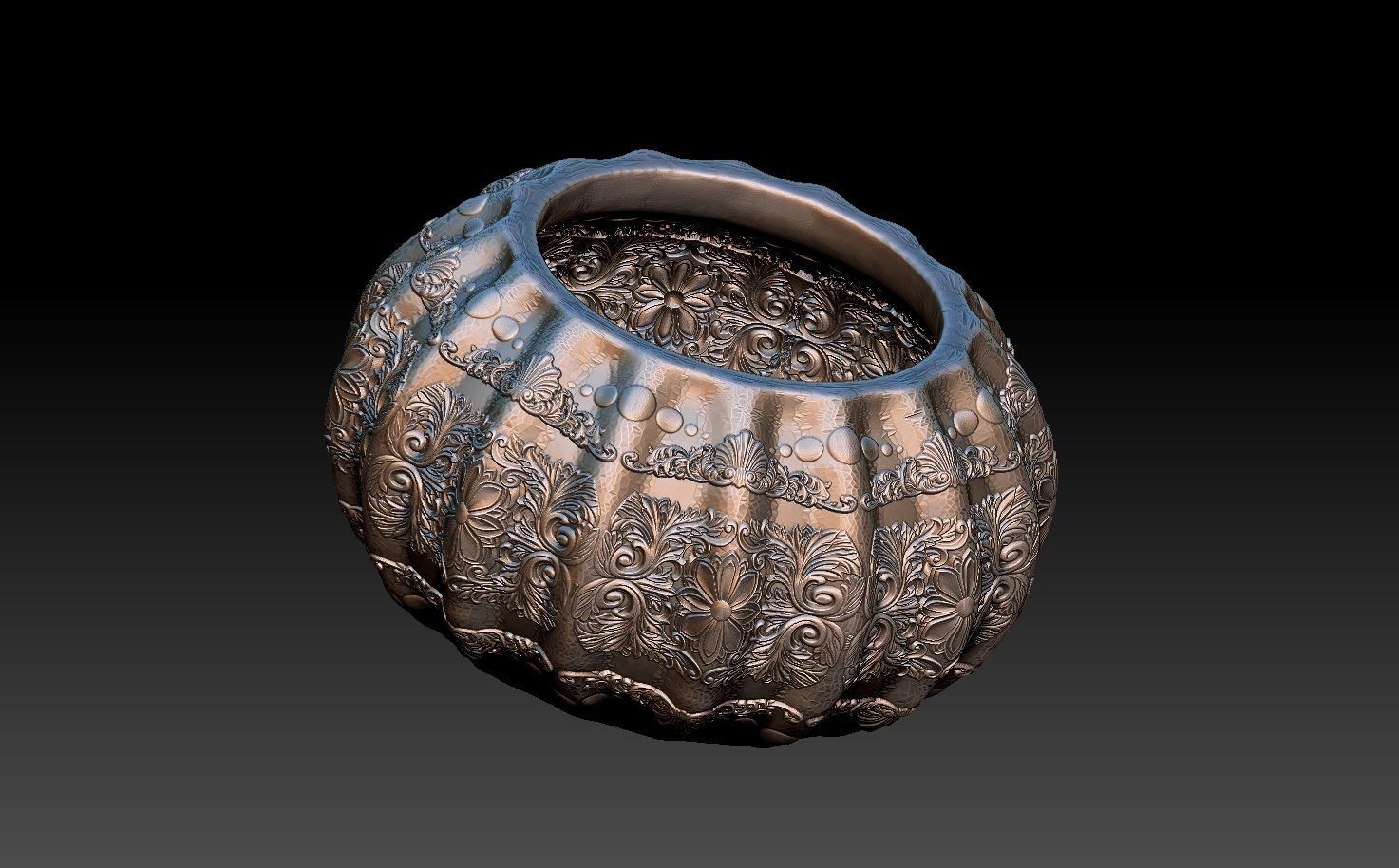 HM Succulent Flower Pot 004 3D print model_2