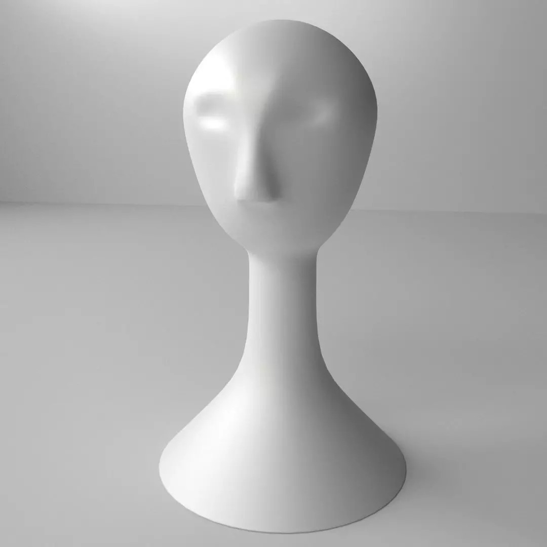Wig Mannequin 3D model_0