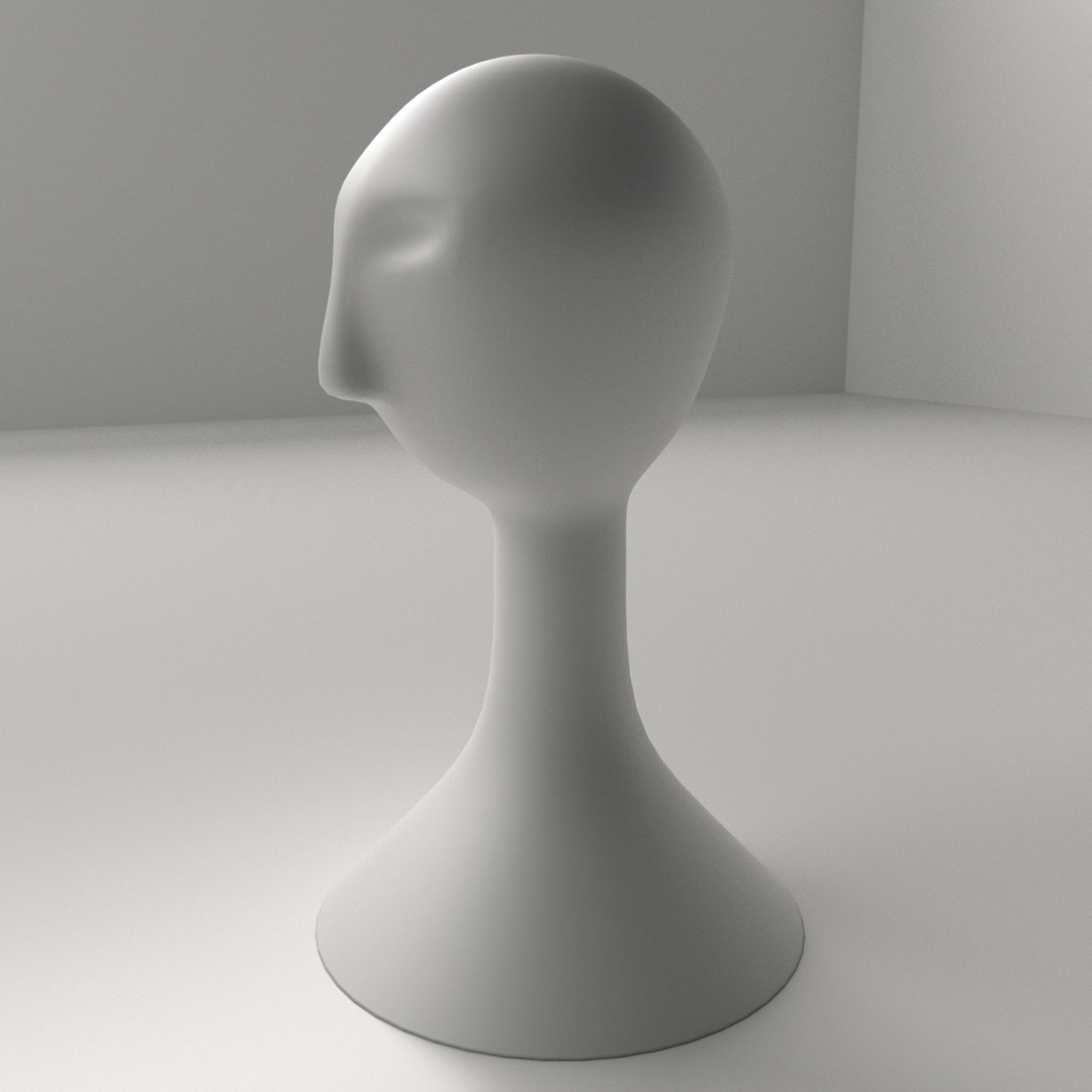 Wig Mannequin 3D model_1