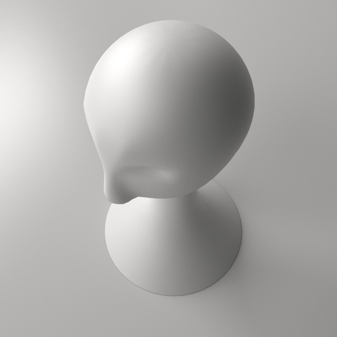 Wig Mannequin 3D model_2