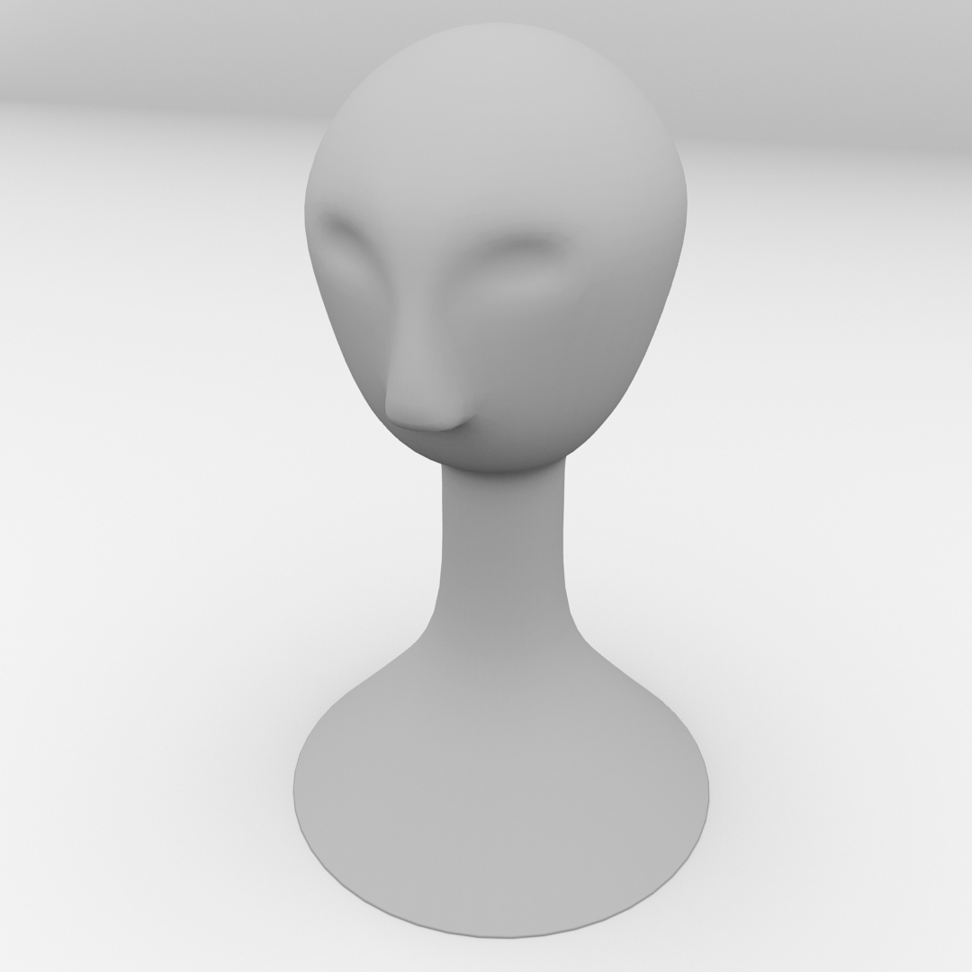 Wig Mannequin 3D model_3