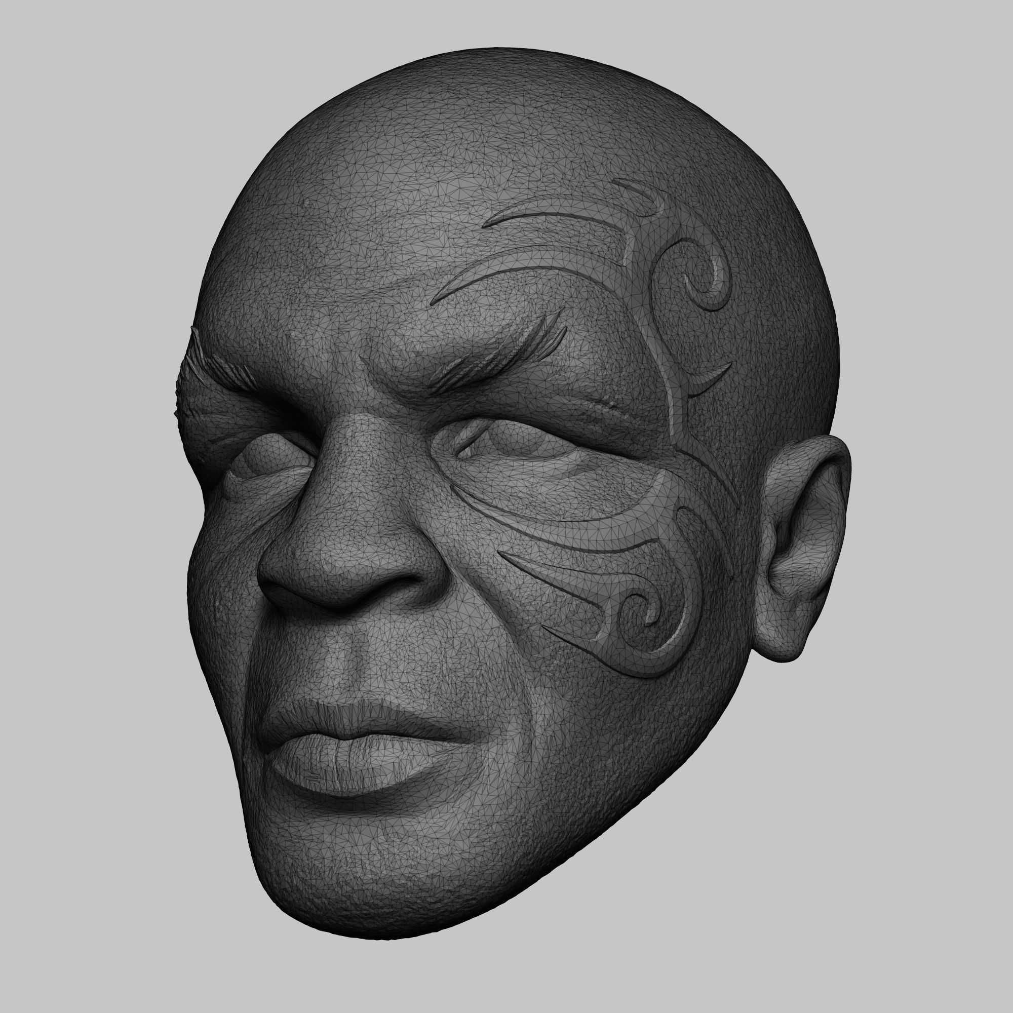 MIKE TYSON - HEAD CUSTOM 3D print model_7