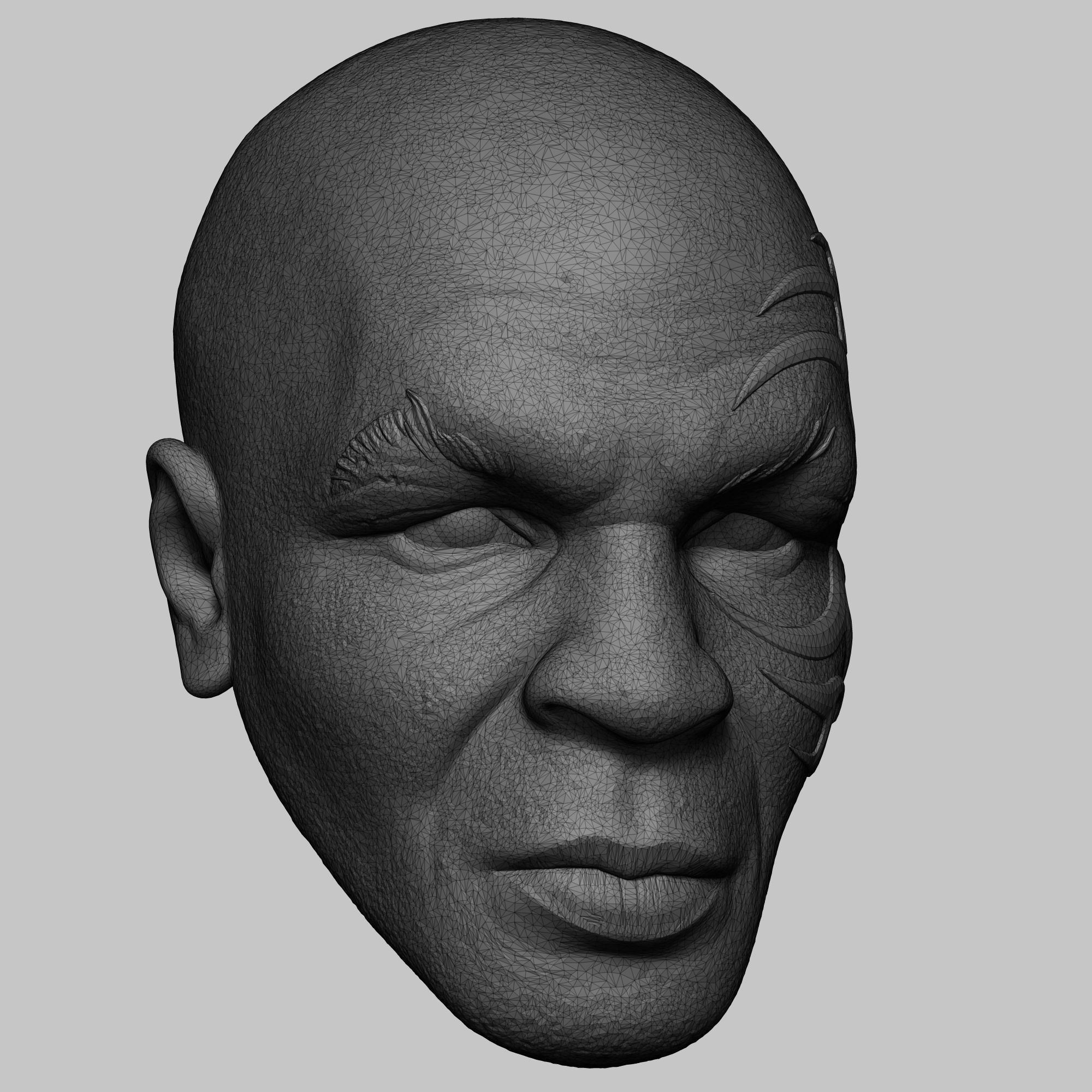 MIKE TYSON - HEAD CUSTOM 3D print model_5