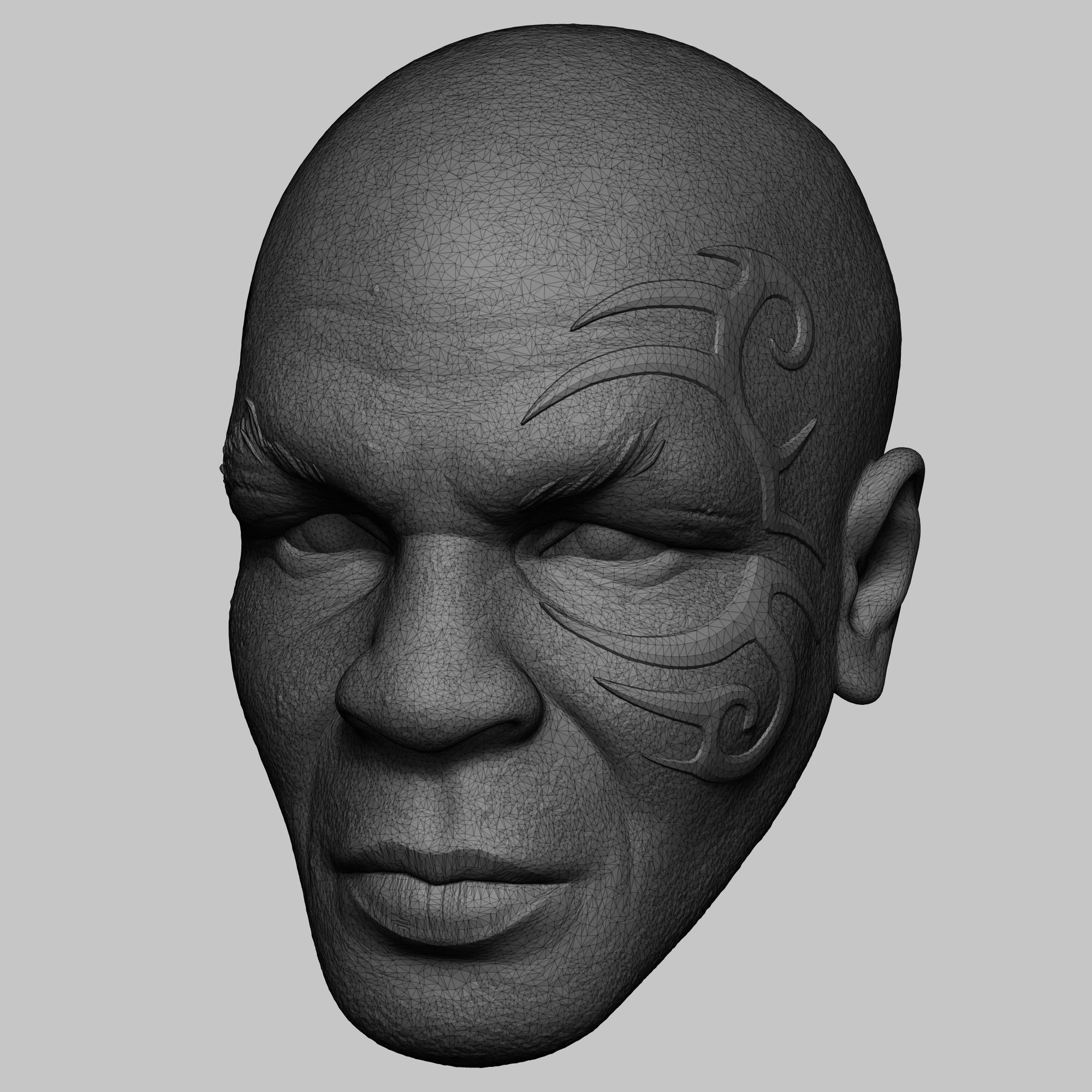 MIKE TYSON - HEAD CUSTOM 3D print model_11