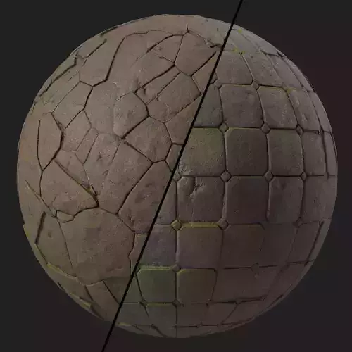Pavement Materials 78- Brush Rock By Mossy By  Sbsar Pbr