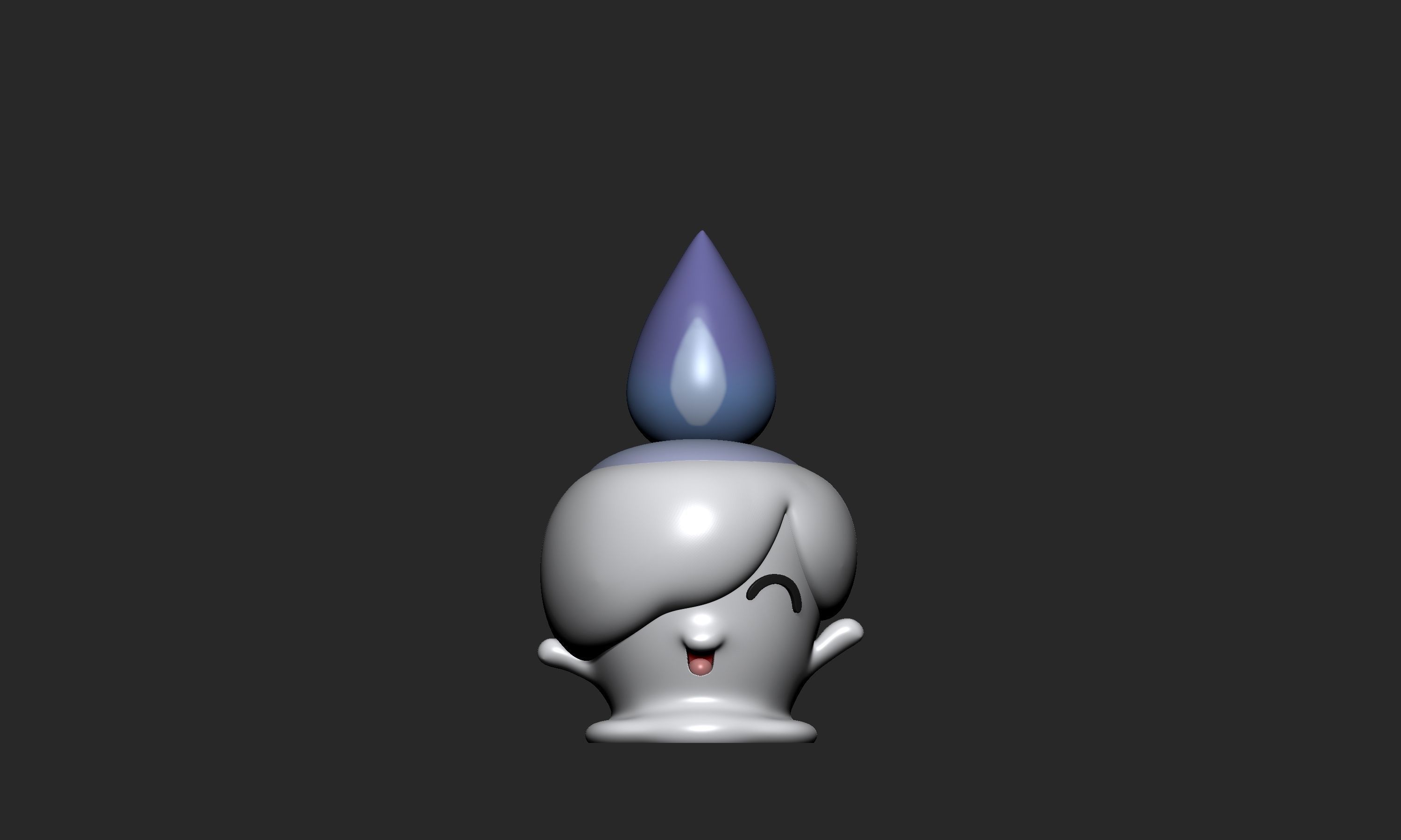 Pokemon - Litwick Lampent and Chandelure with 2 poses 3D print model_9