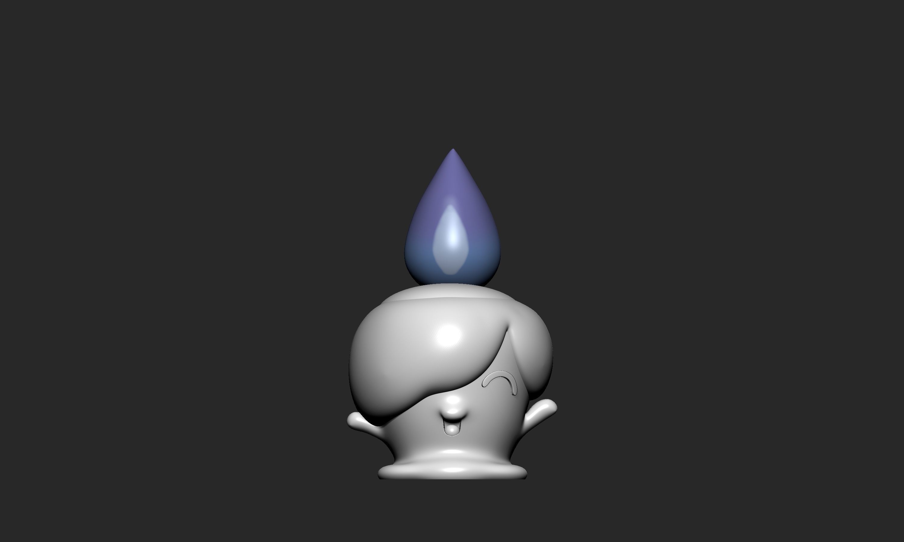Pokemon - Litwick Lampent and Chandelure with 2 poses 3D print model_11