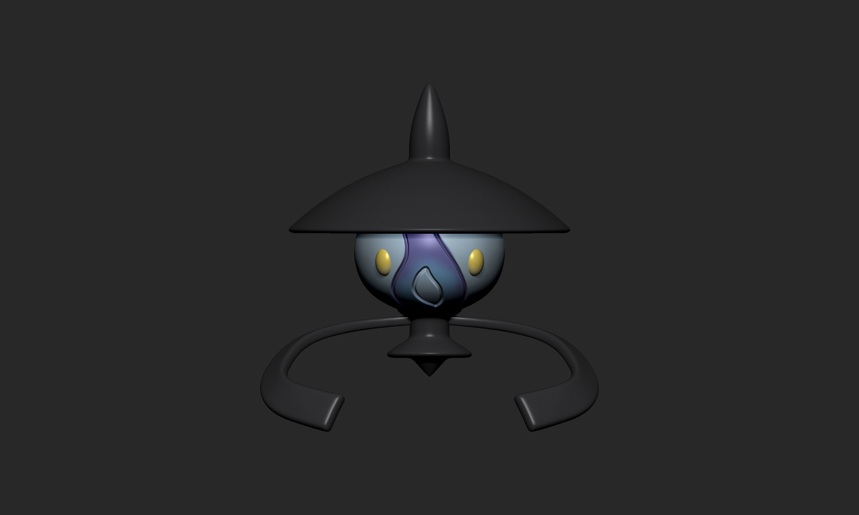Pokemon - Litwick Lampent and Chandelure with 2 poses 3D print model_2
