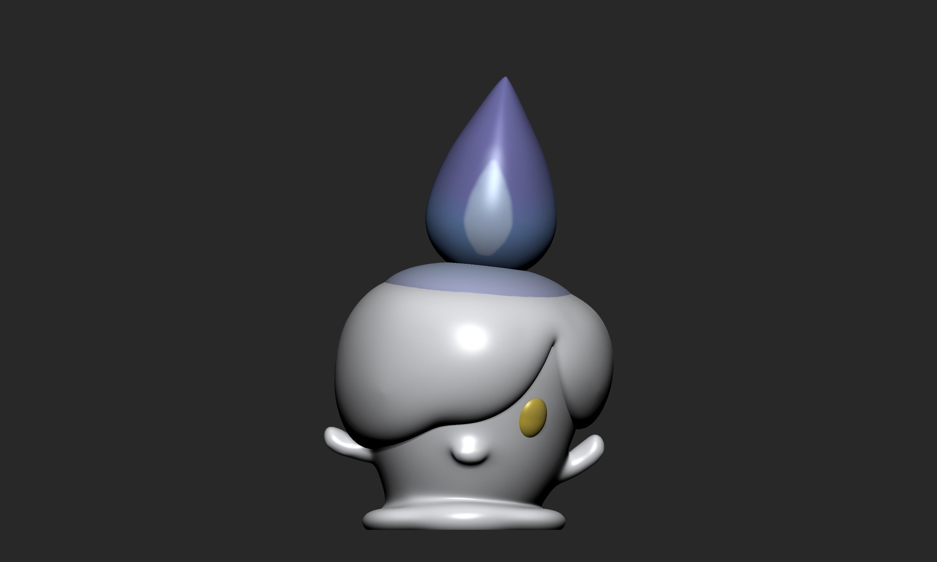 Pokemon - Litwick Lampent and Chandelure with 2 poses 3D print model_14