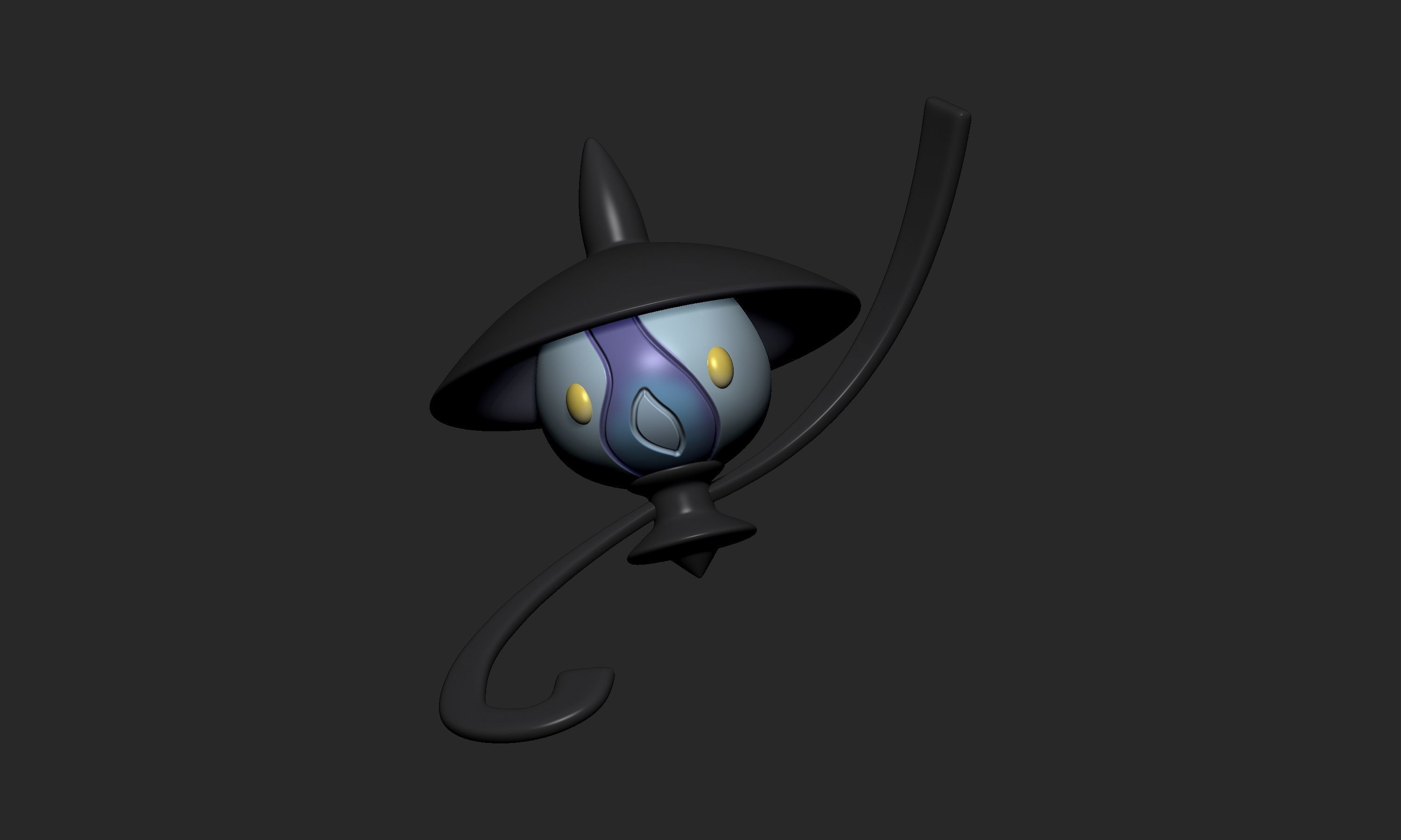 Pokemon - Litwick Lampent and Chandelure with 2 poses 3D print model_6