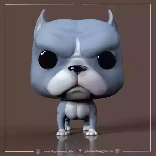 PITBULL V1 FUNKO POP DOG CUSTOM PETS 3D print model