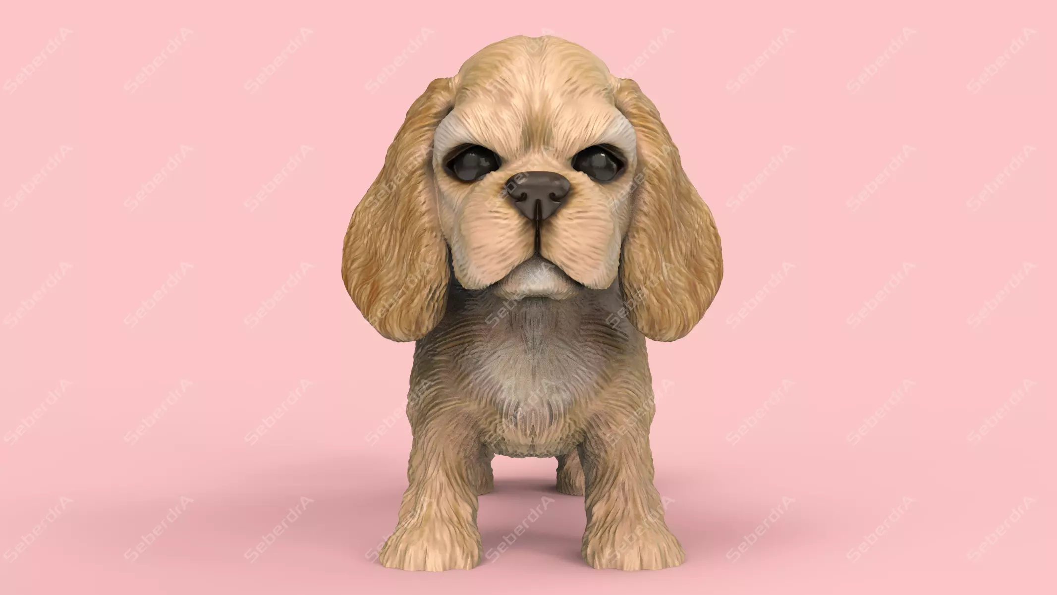 Cute Puppy American Cocker Spaniel STL and VRML 3D print model_0
