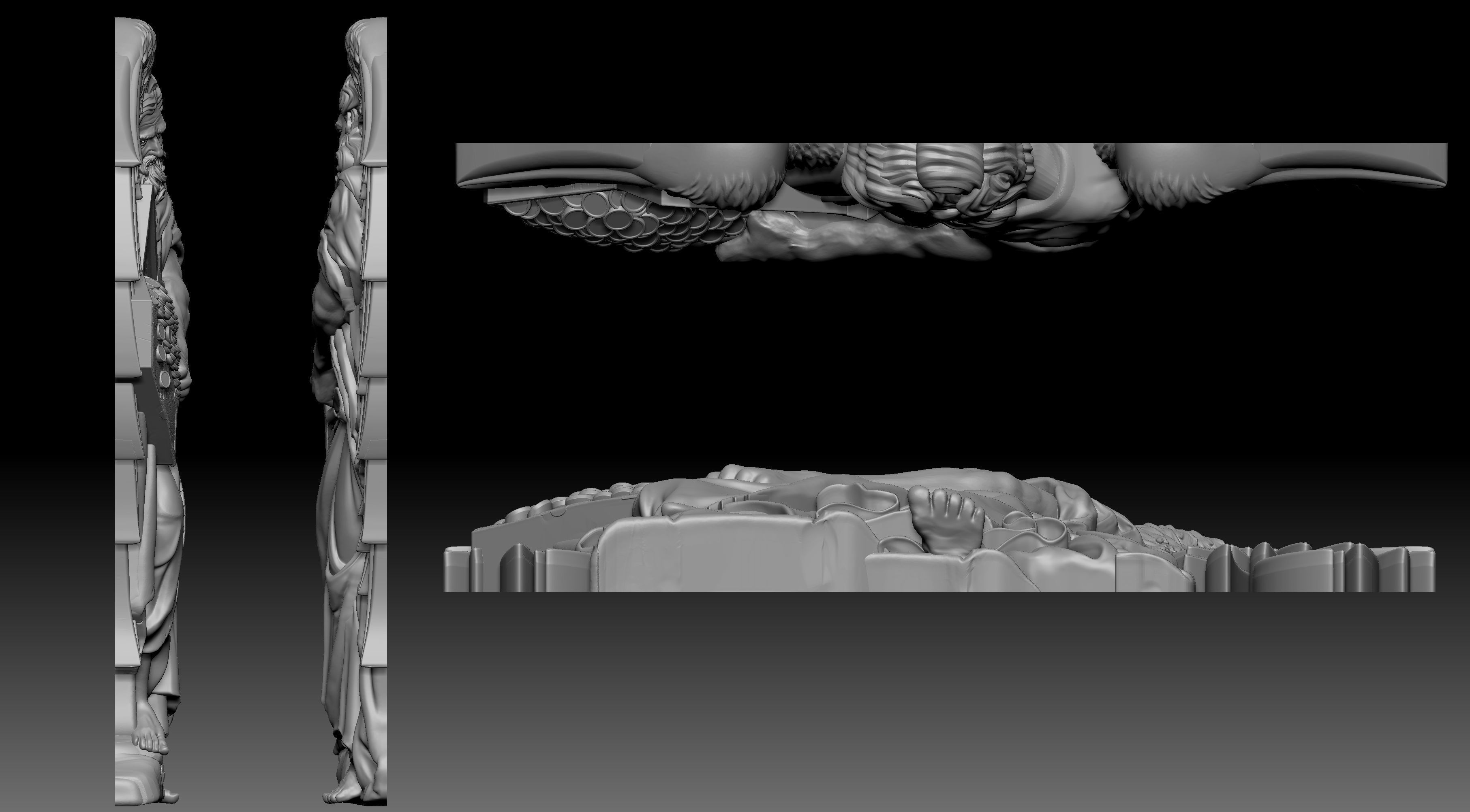 Saint Matthew with wings Relief 3D print model_5