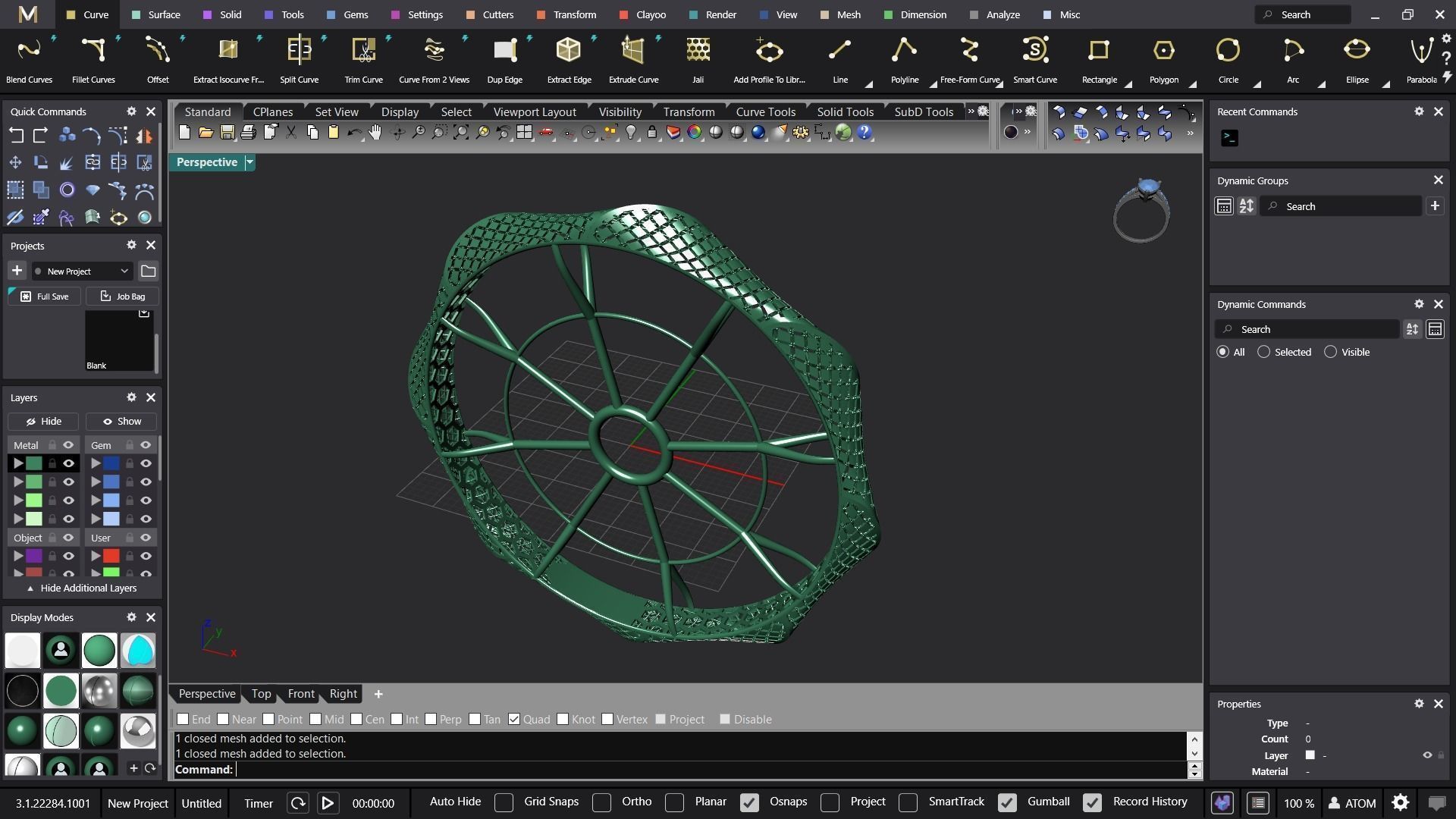 Fusion bracelet bangle 03 in 4 sizes 3D print model_4
