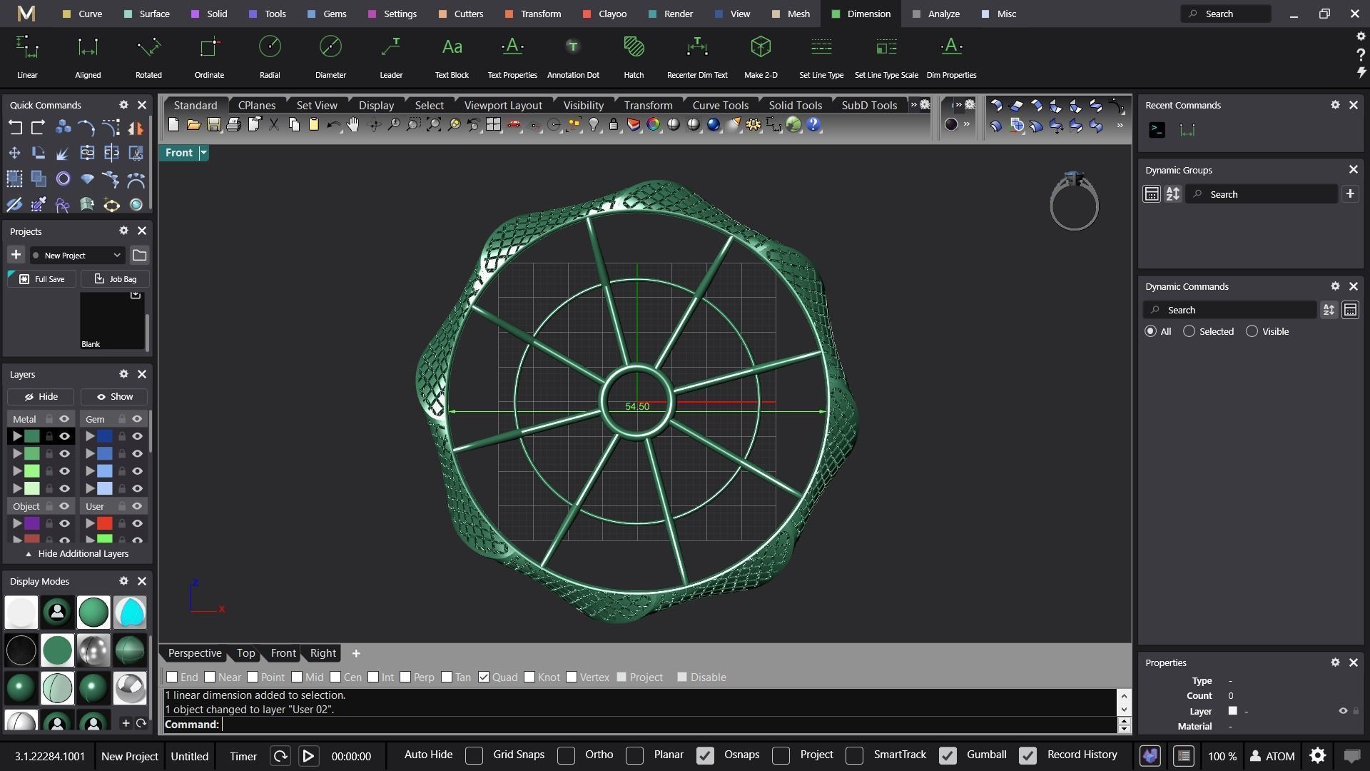 Fusion bracelet bangle 03 in 4 sizes 3D print model_5