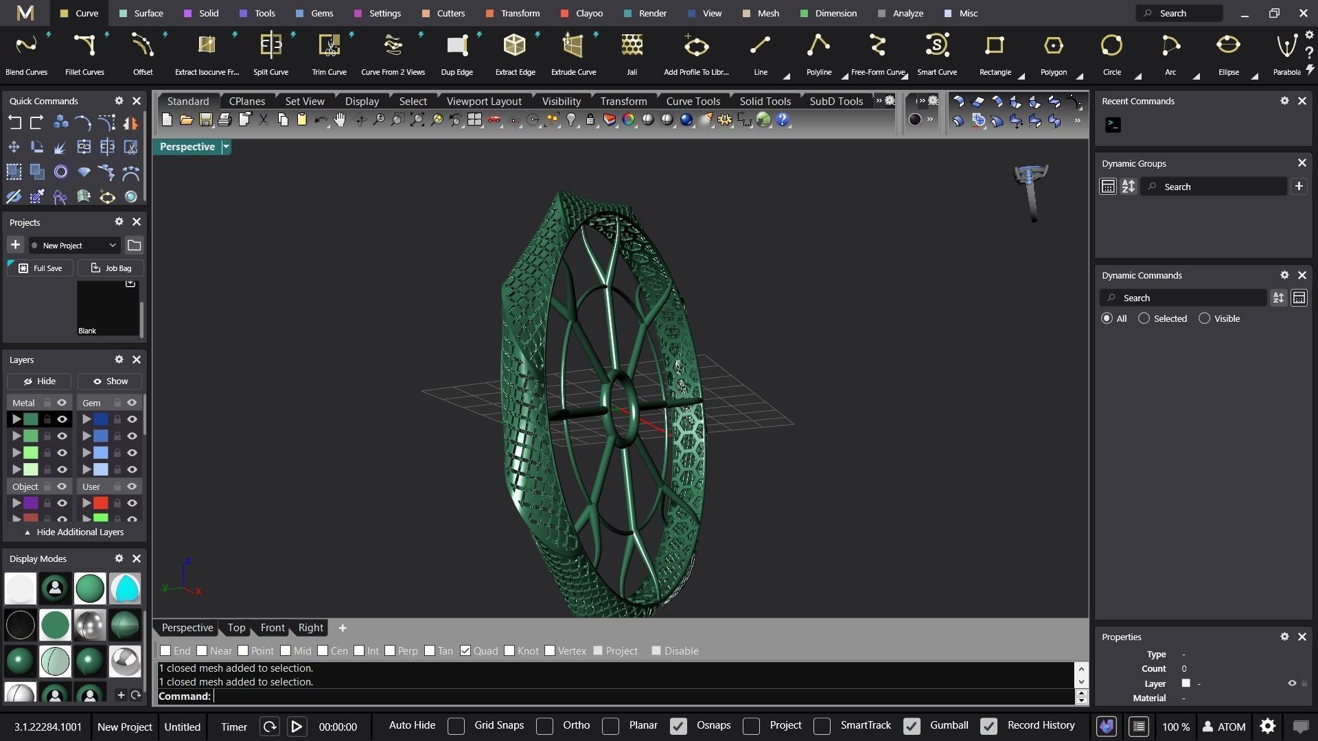 Fusion bracelet bangle 03 in 4 sizes 3D print model_19