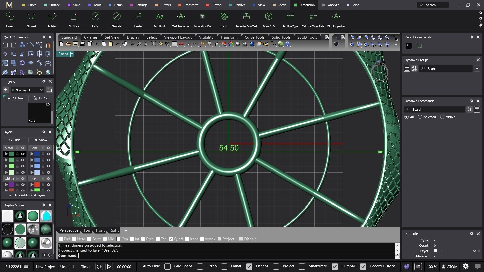 Fusion bracelet bangle 03 in 4 sizes 3D print model_7