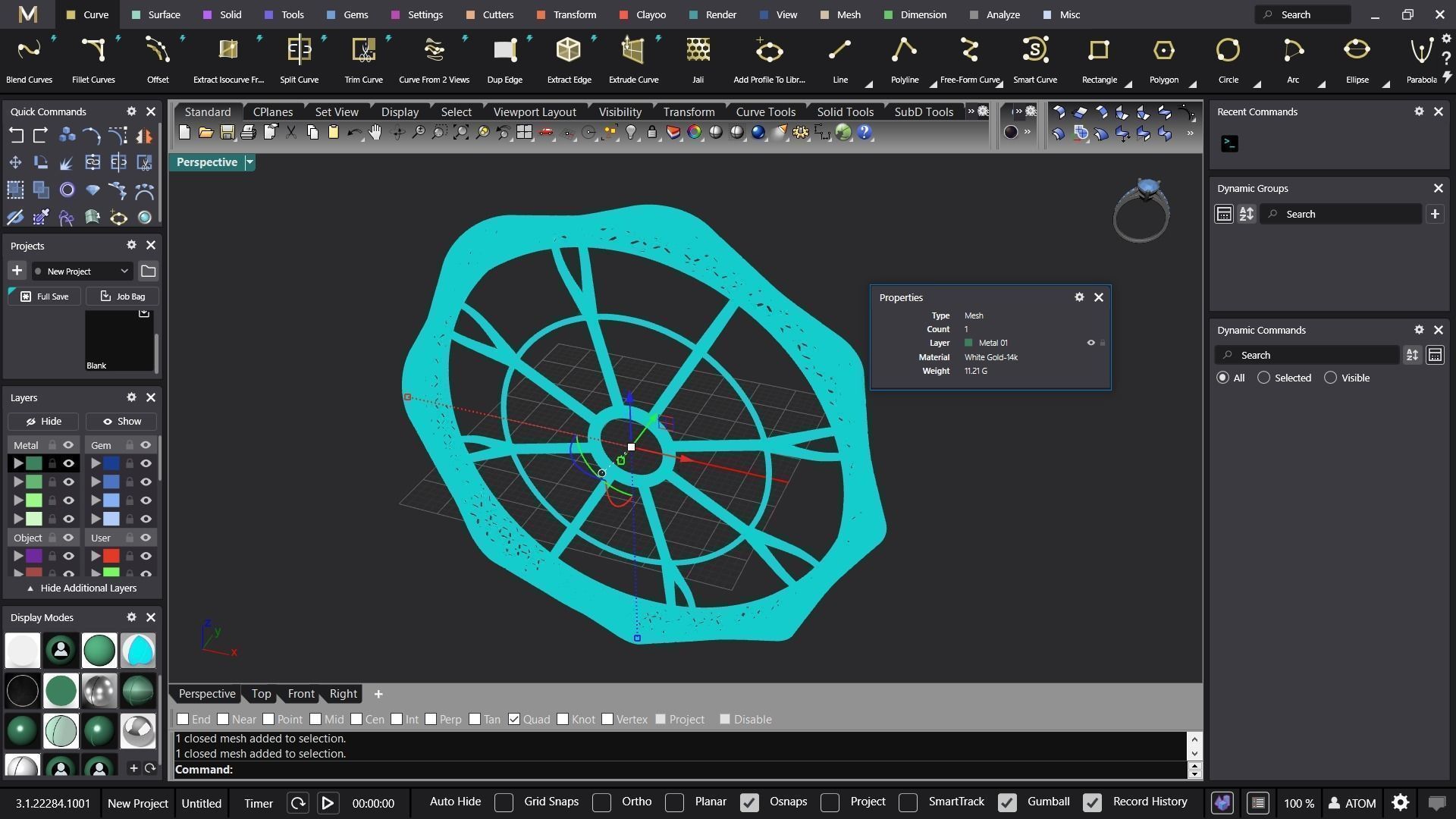Fusion bracelet bangle 03 in 4 sizes 3D print model_2