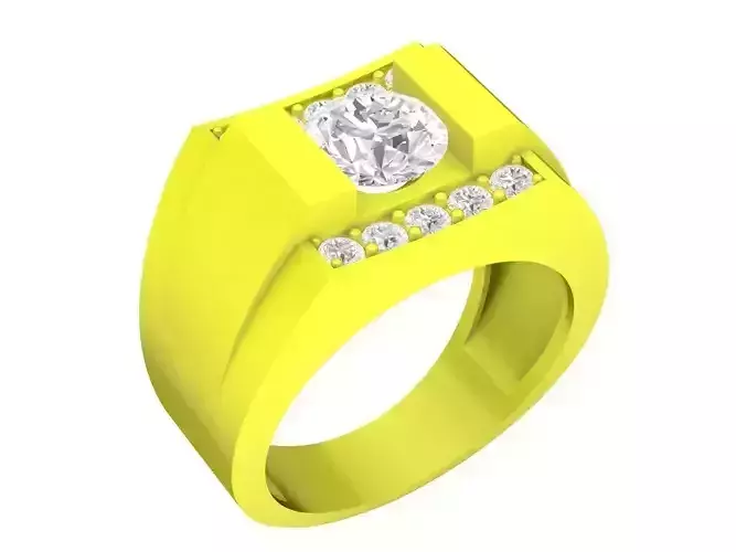 6549 Korean style Diamond Men ring 3D print model