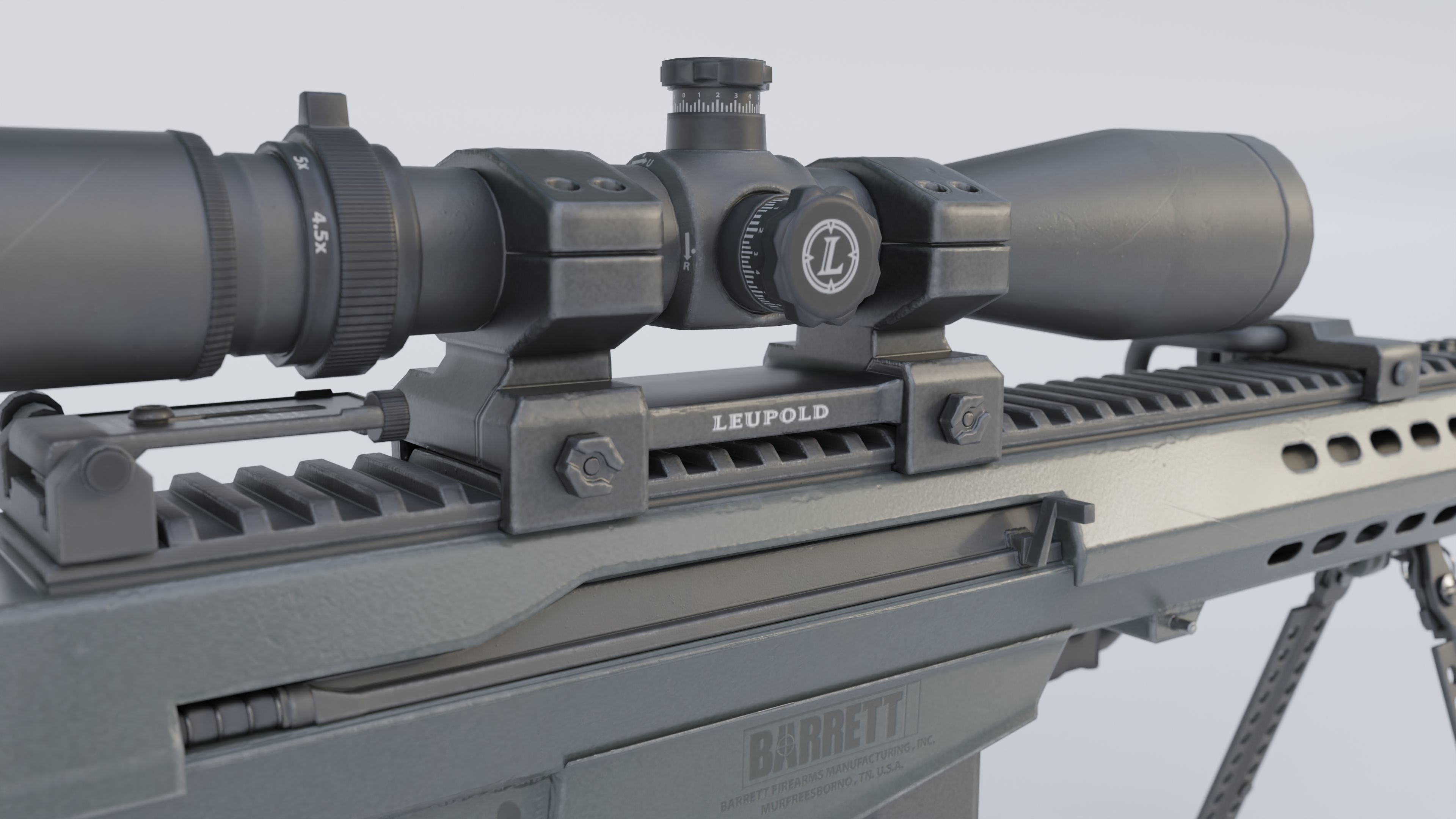 Sniper Rifle - Barrett M82A1 3D model_4