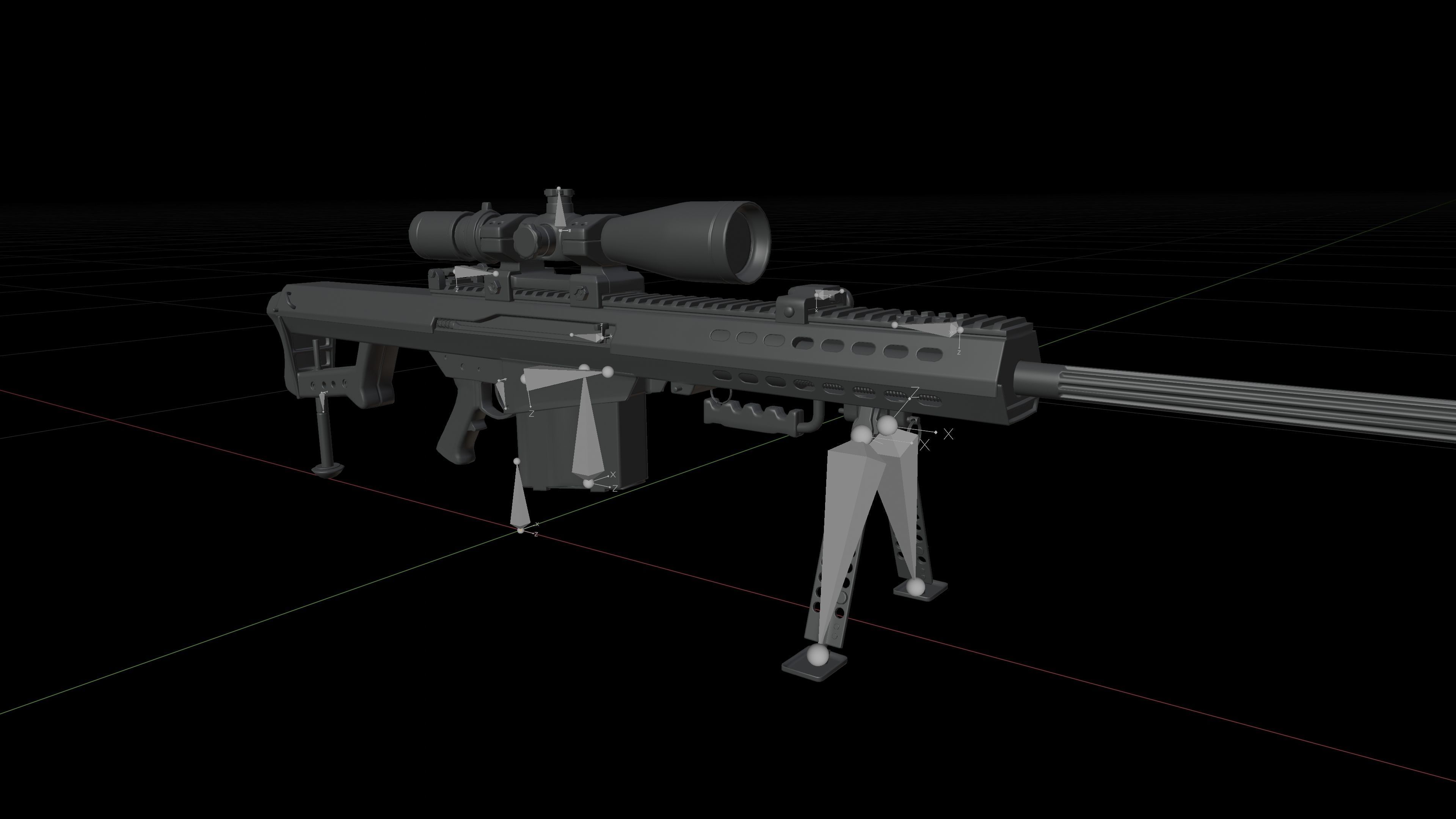 Sniper Rifle - Barrett M82A1 3D model_7