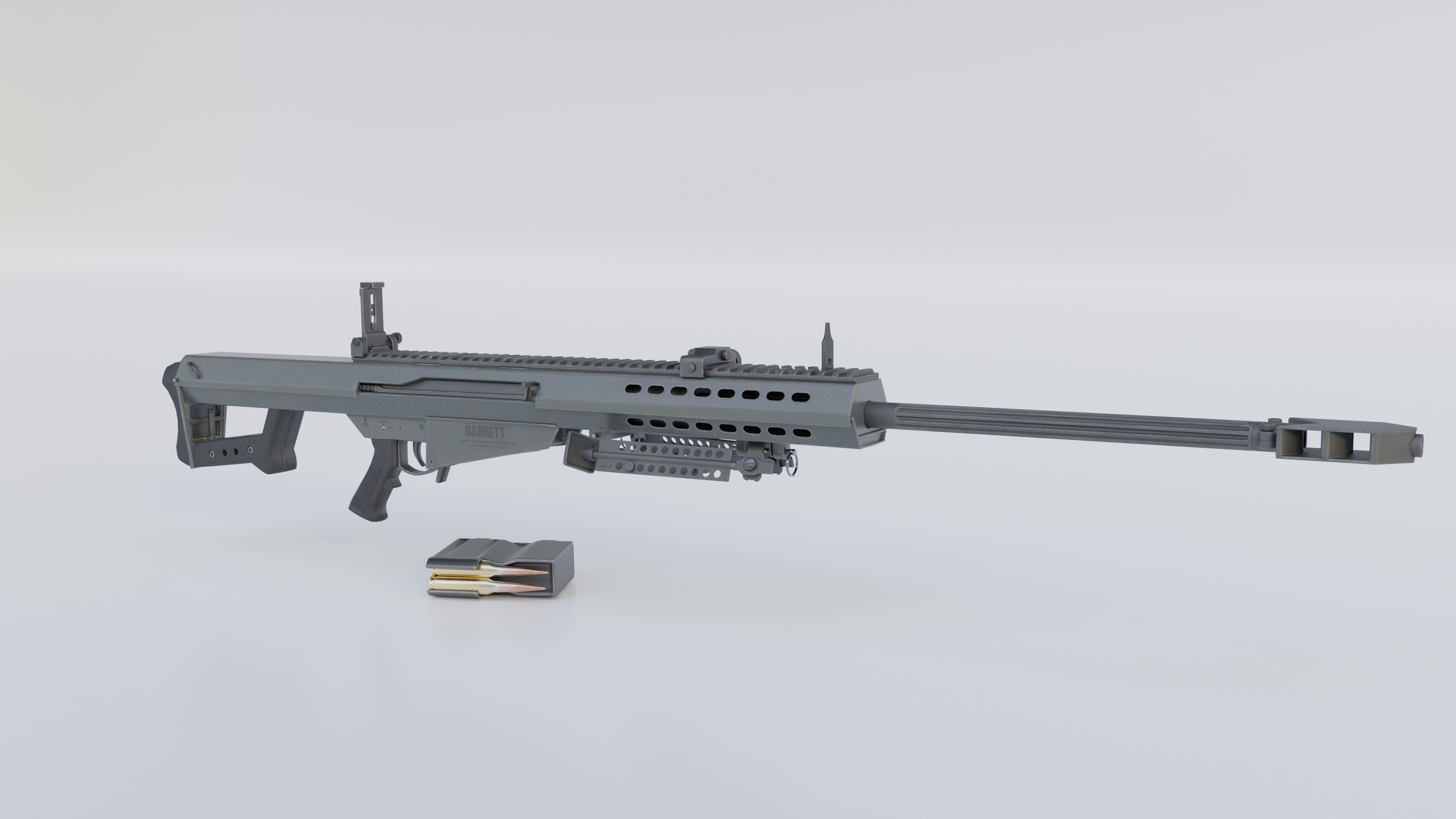 Sniper Rifle - Barrett M82A1 3D model_5